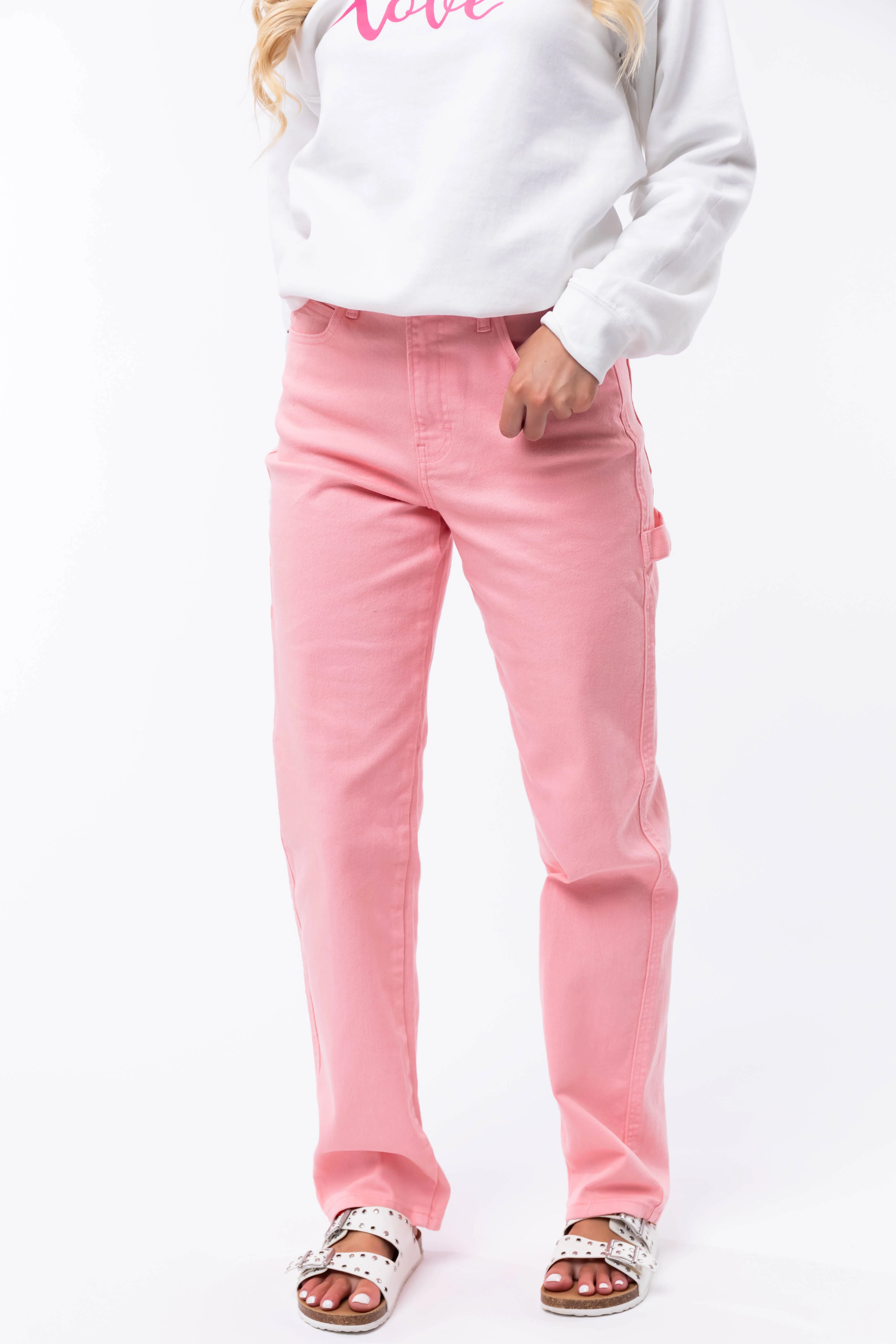 Cello Bubblegum Mid Rise Baggy Carpenter Jeans - LD SALE