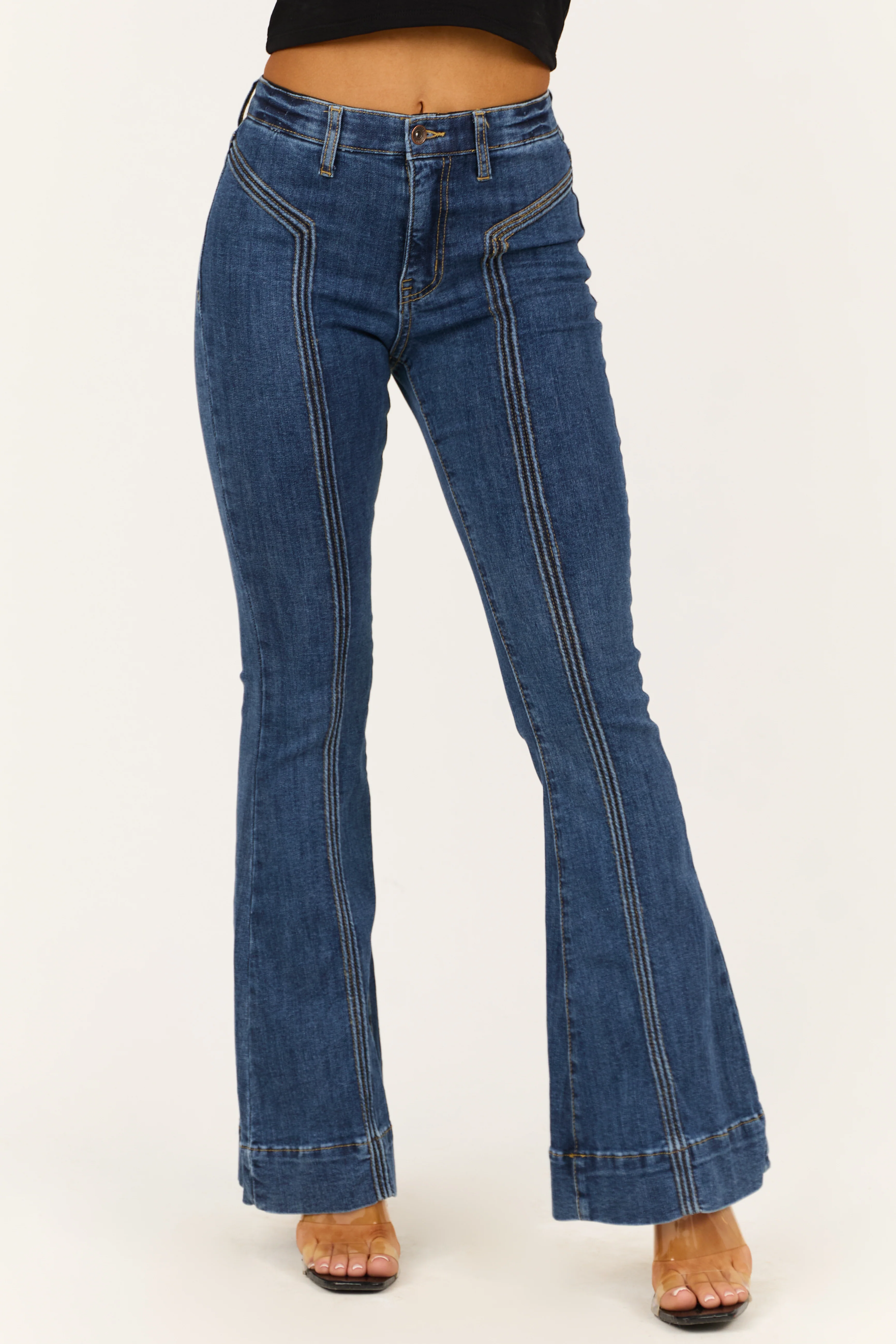Special A Dark Wash High Rise Flare Jeans - LD SALE