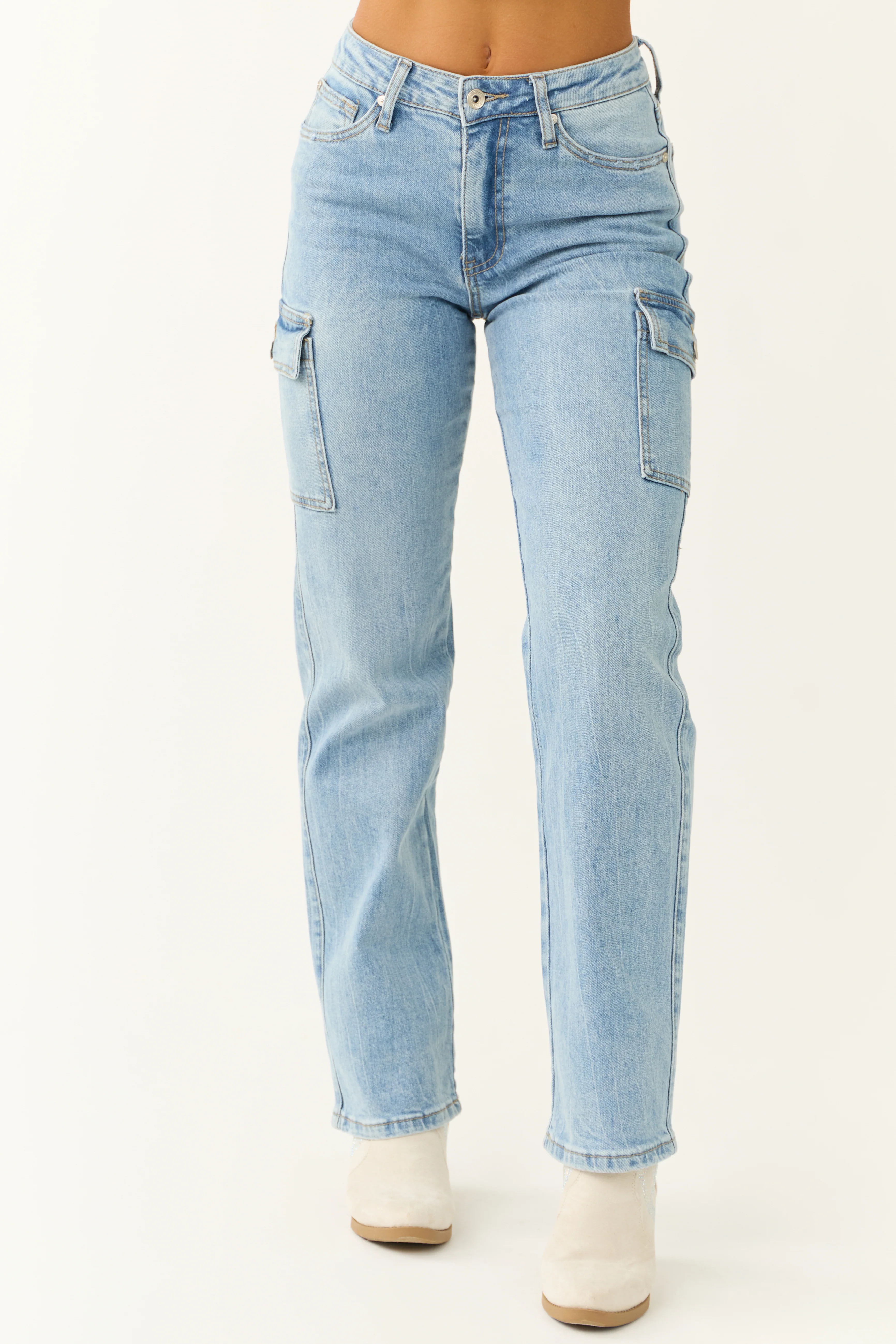 Special A Medium Wash Cargo Jeans - LD SALE