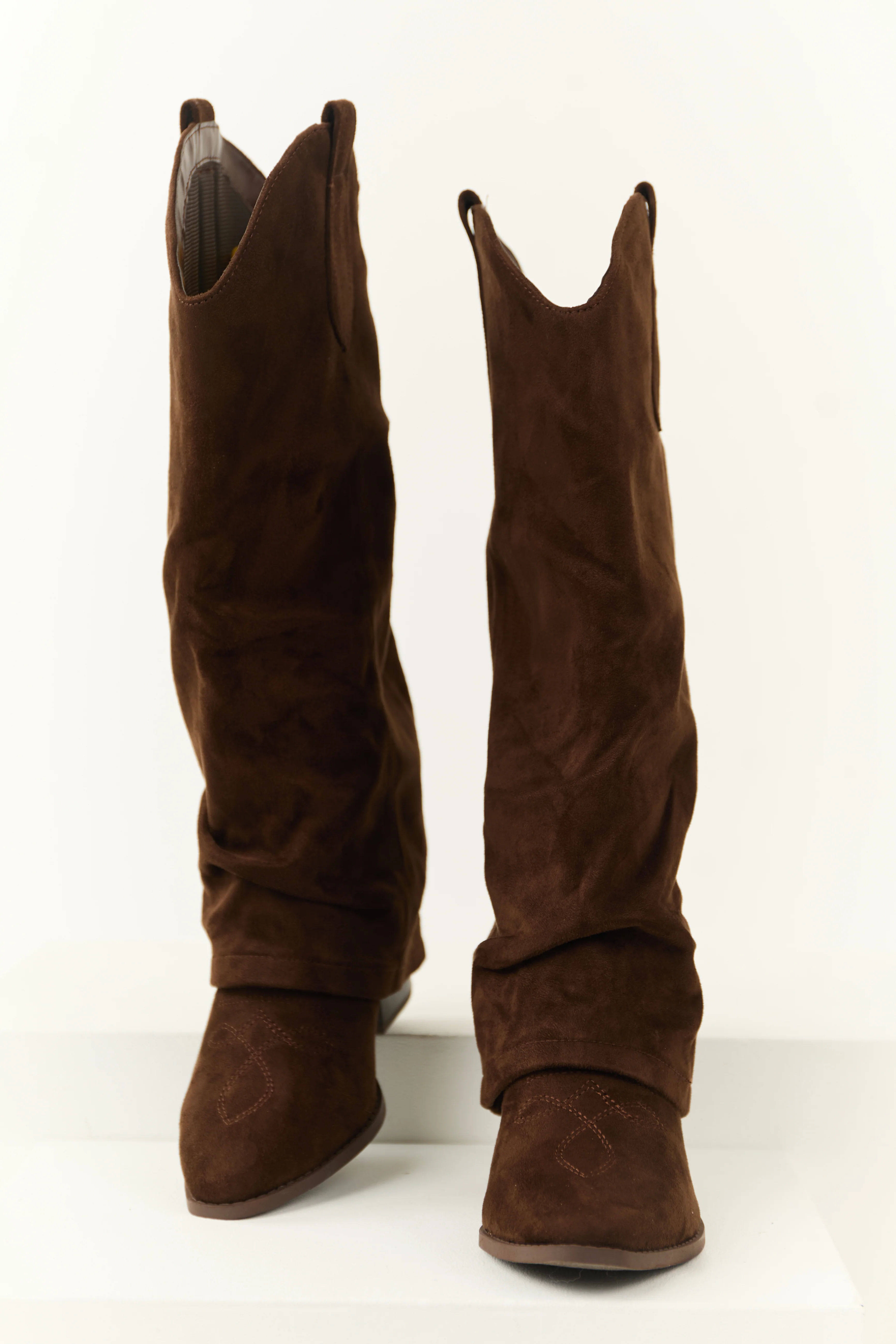 Cocoa Faux Suede Foldover Knee High Boots - LD SALE