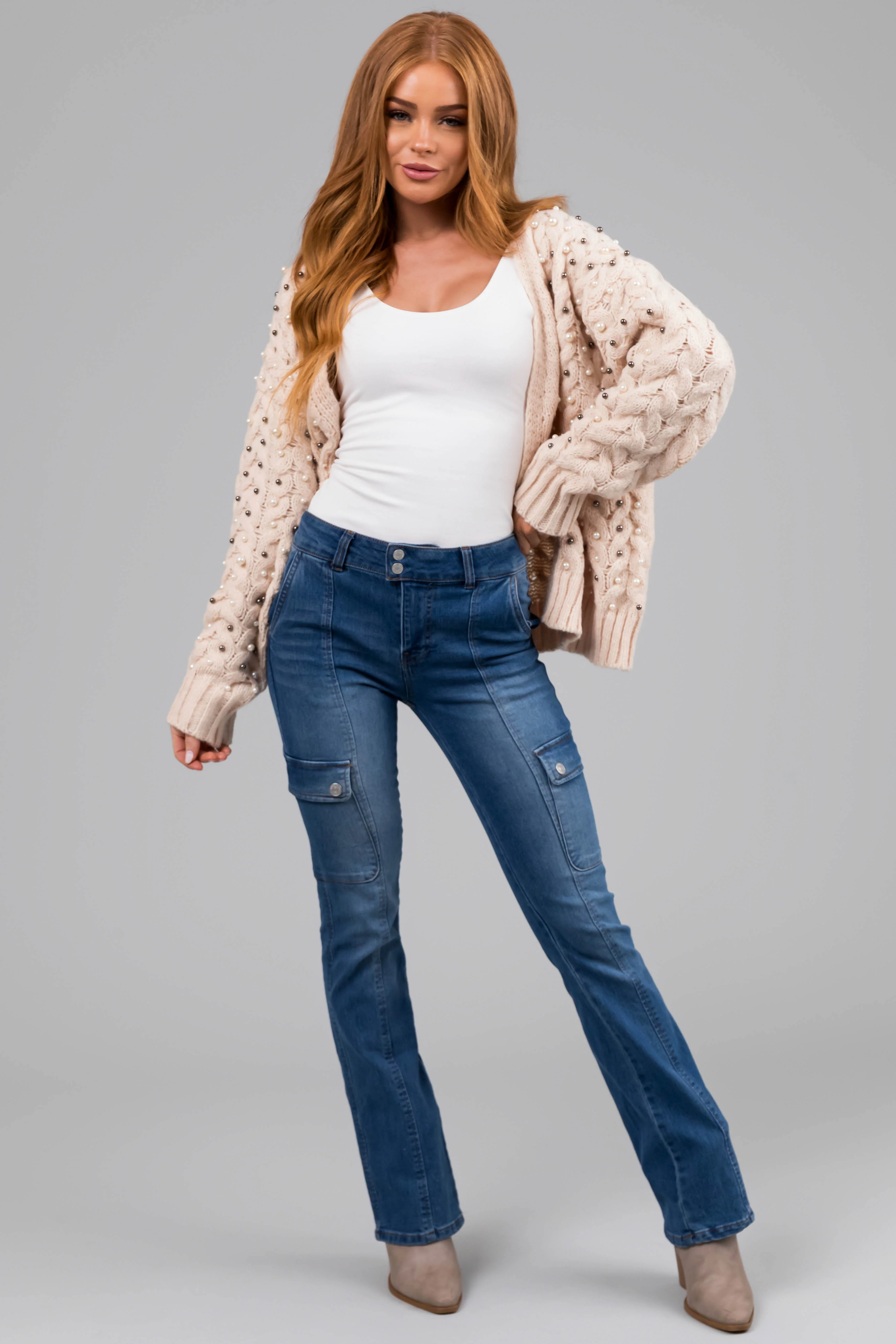 Almost Famous Medium Wash Flare Leg Jeans - LD SALE