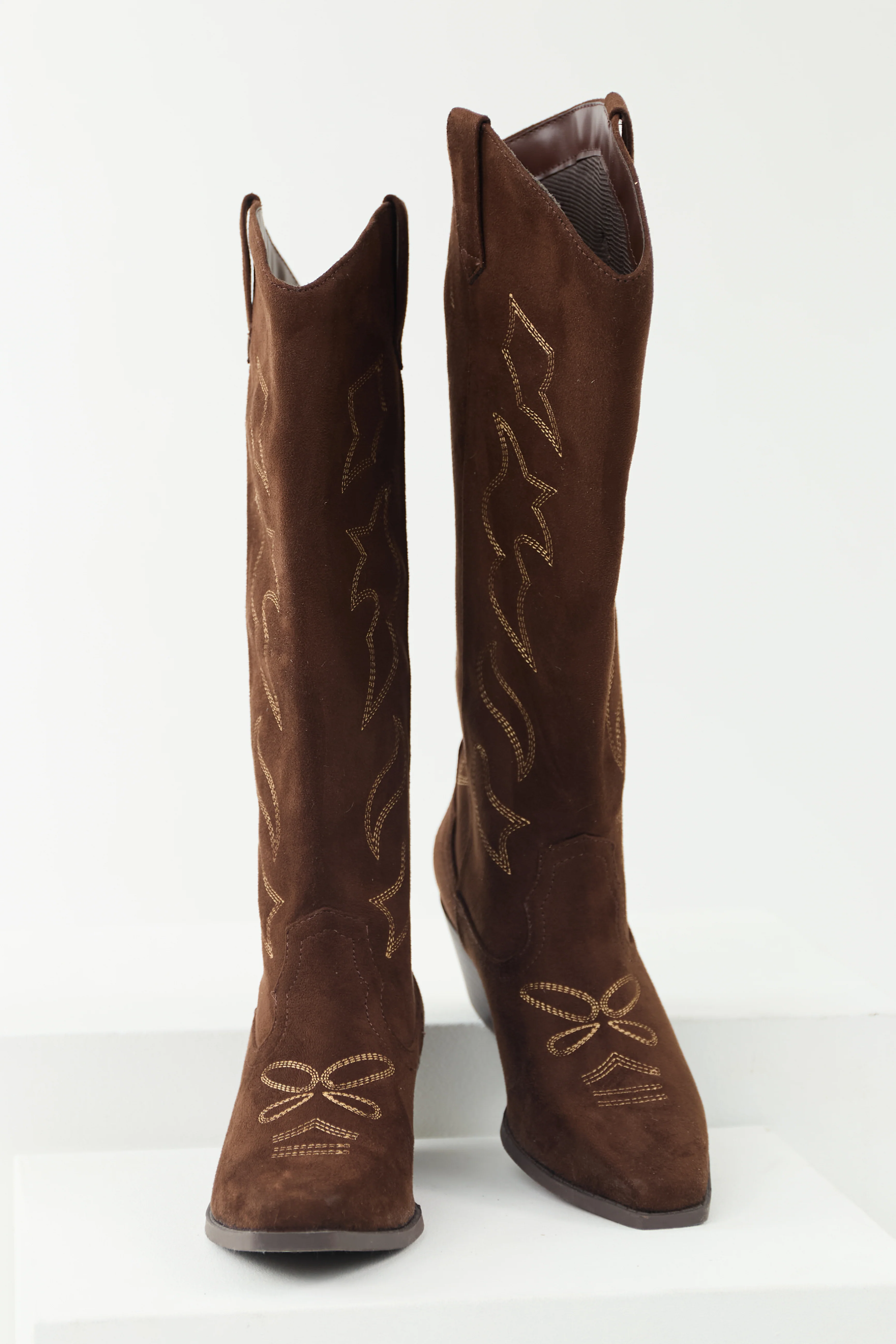 Cocoa Faux Suede Western Embroidered Boots - LD SALE