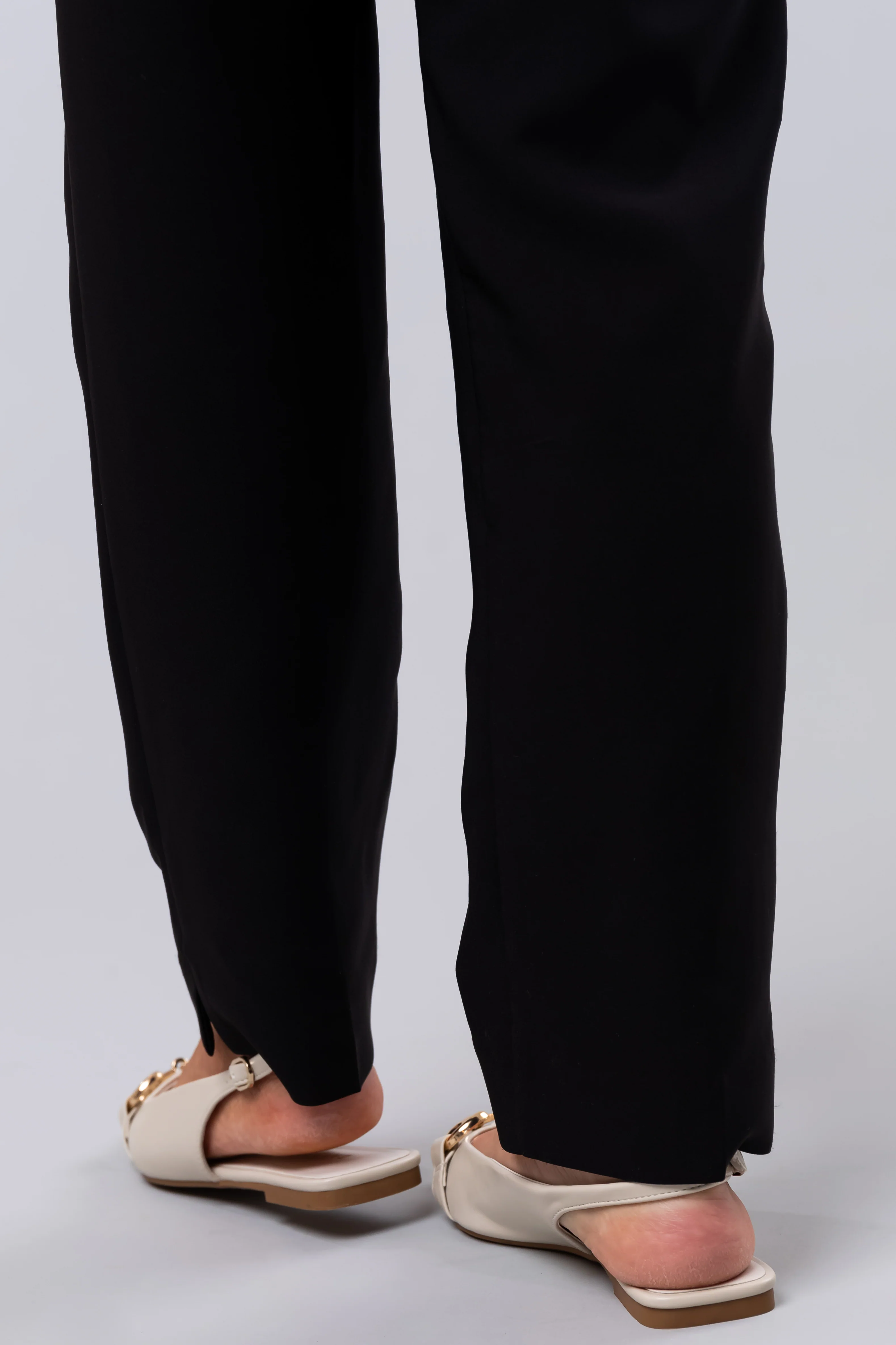 Ivory Pleather Pointed Toe Sling Back Flats - LD SALE