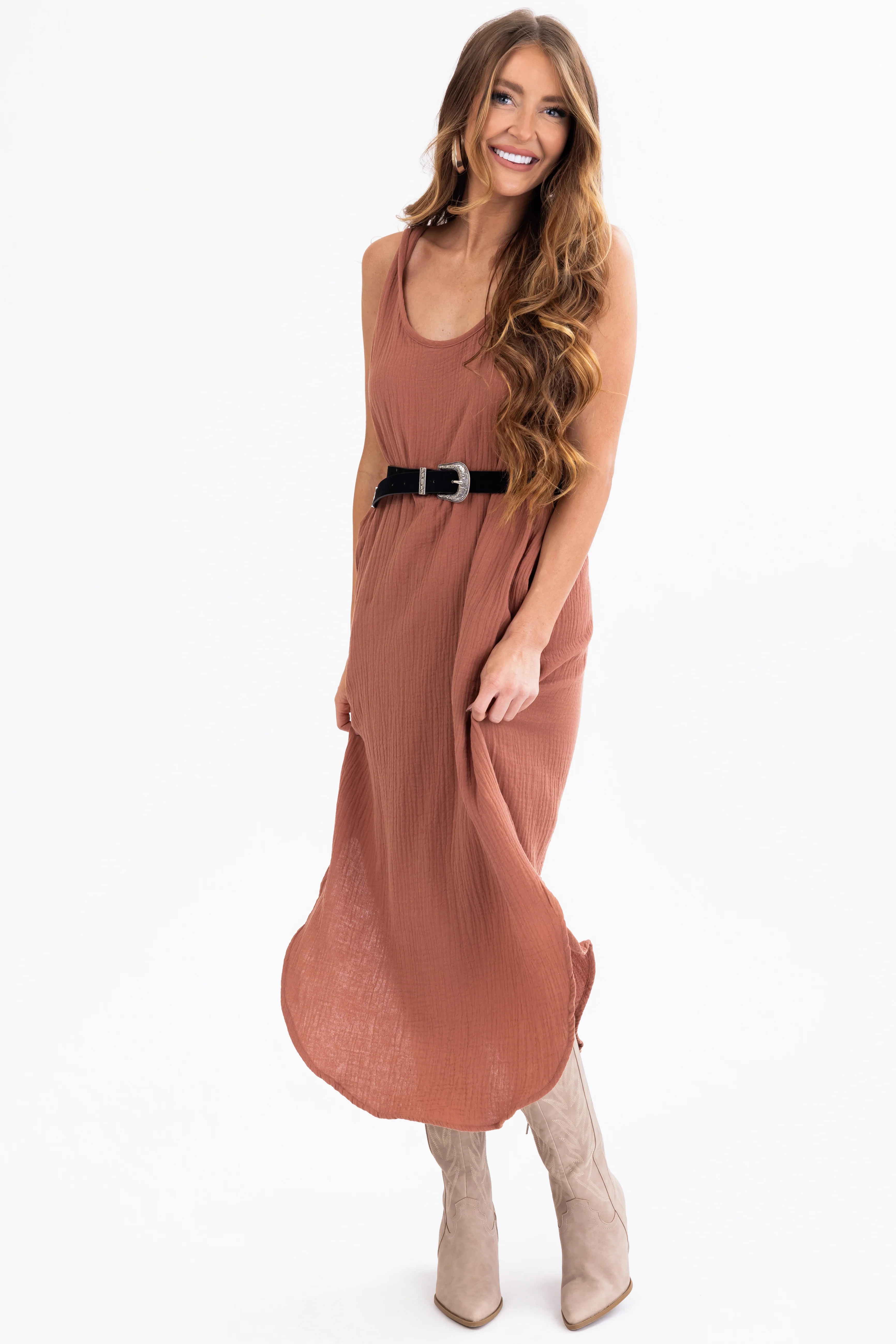 Spice Sleeveless Woven Midi Dress - LD SALE