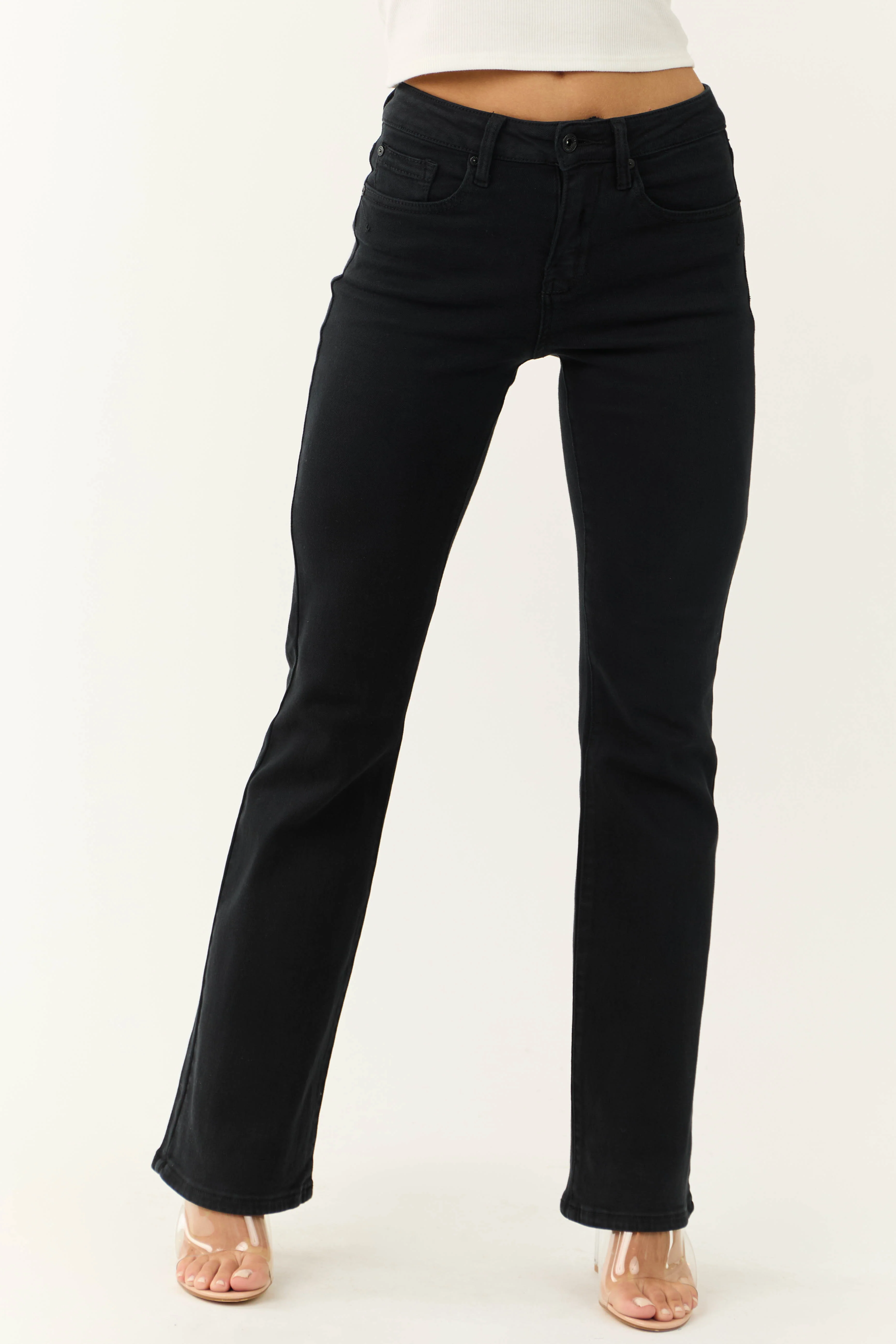Special A Black Flare Leg High Rise Jeans - LD SALE