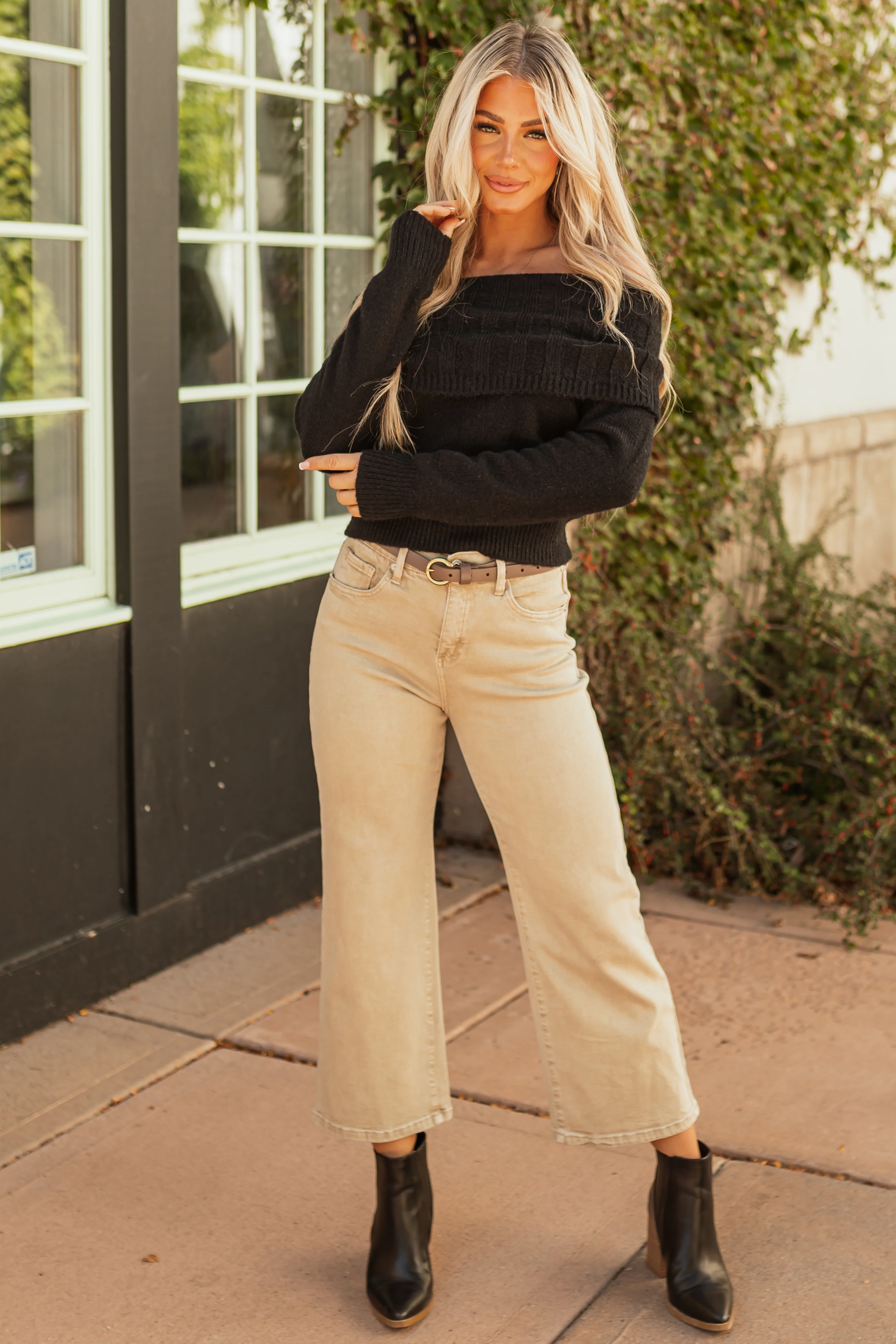 Special A Sand Tummy Control Wide Leg Jeans - LD SALE