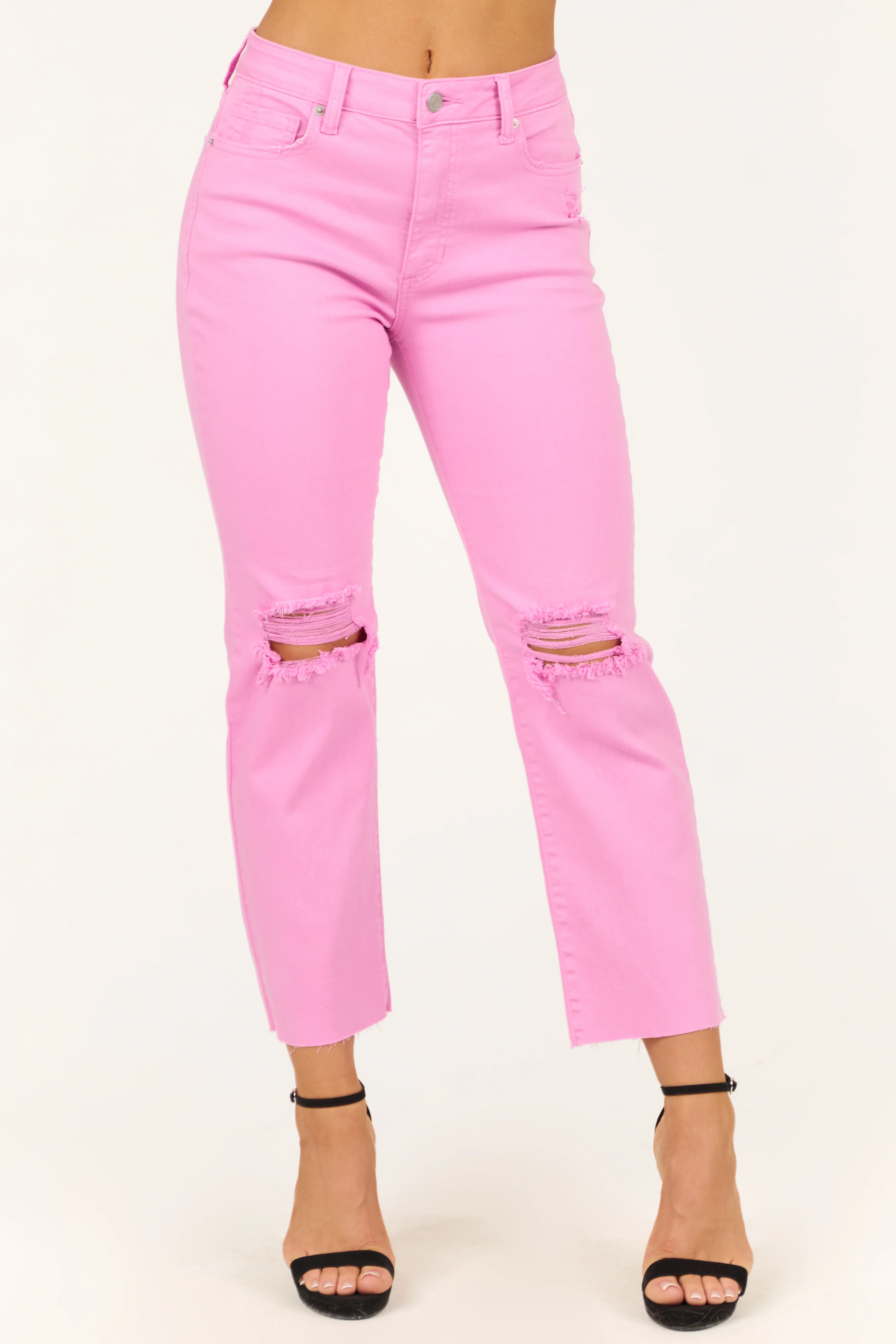 Sneak Peek Orchid High Rise Distressed Cropped Jeans - LD SALE