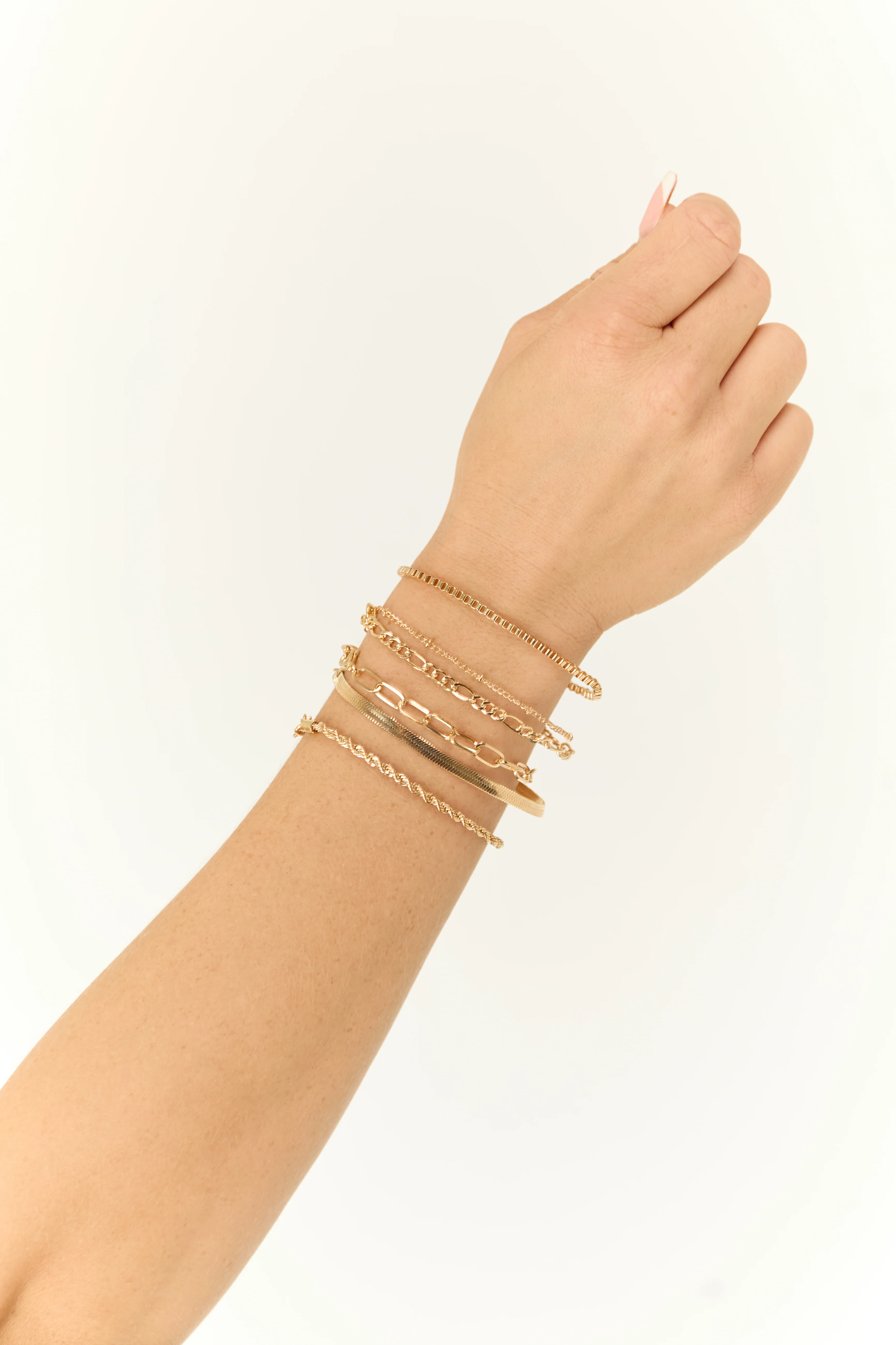 Gold Multi Style 6 Chain Bracelets - LD SALE