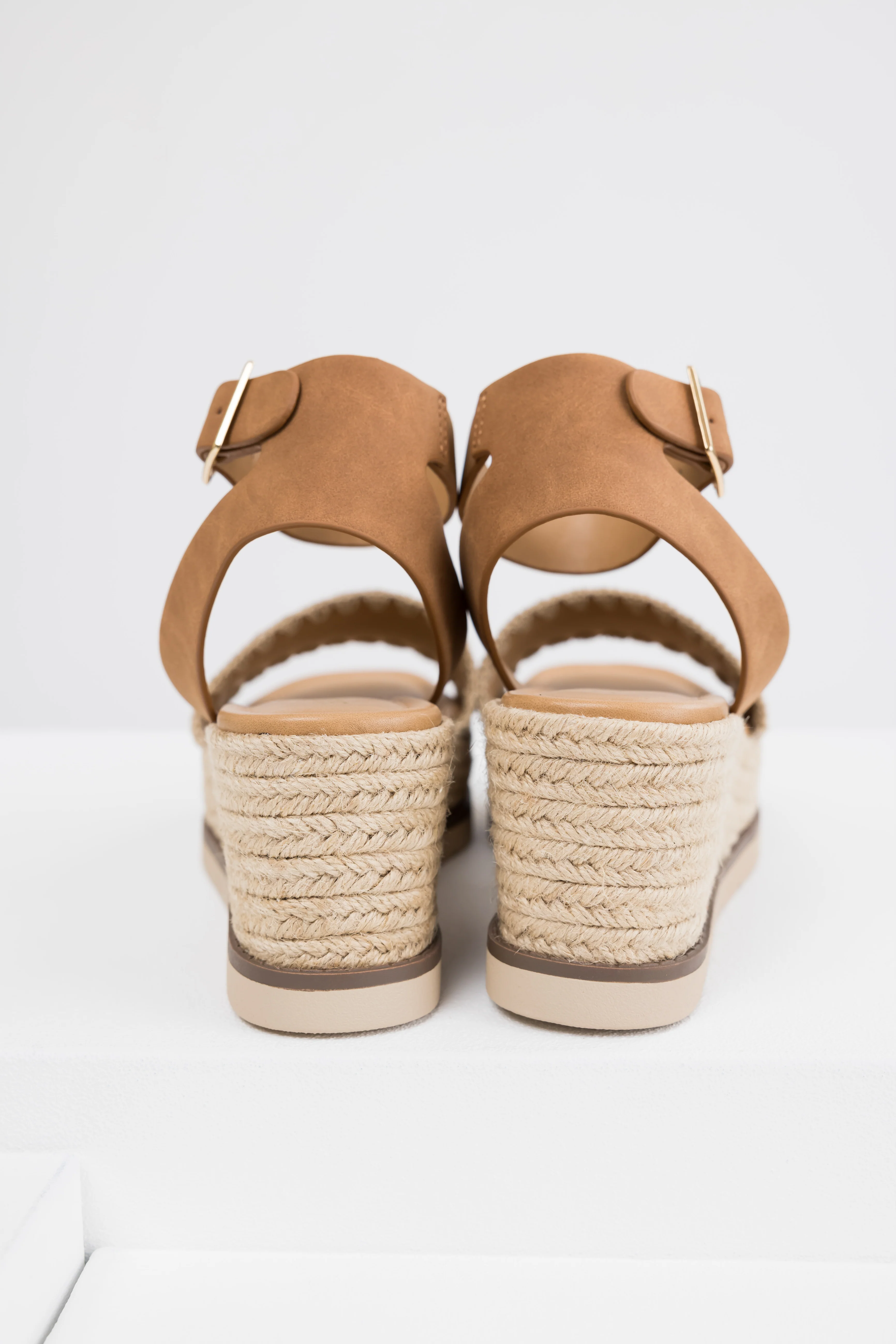 Sepia Stitched Trim Espadrille Platform Sandals - LD SALE