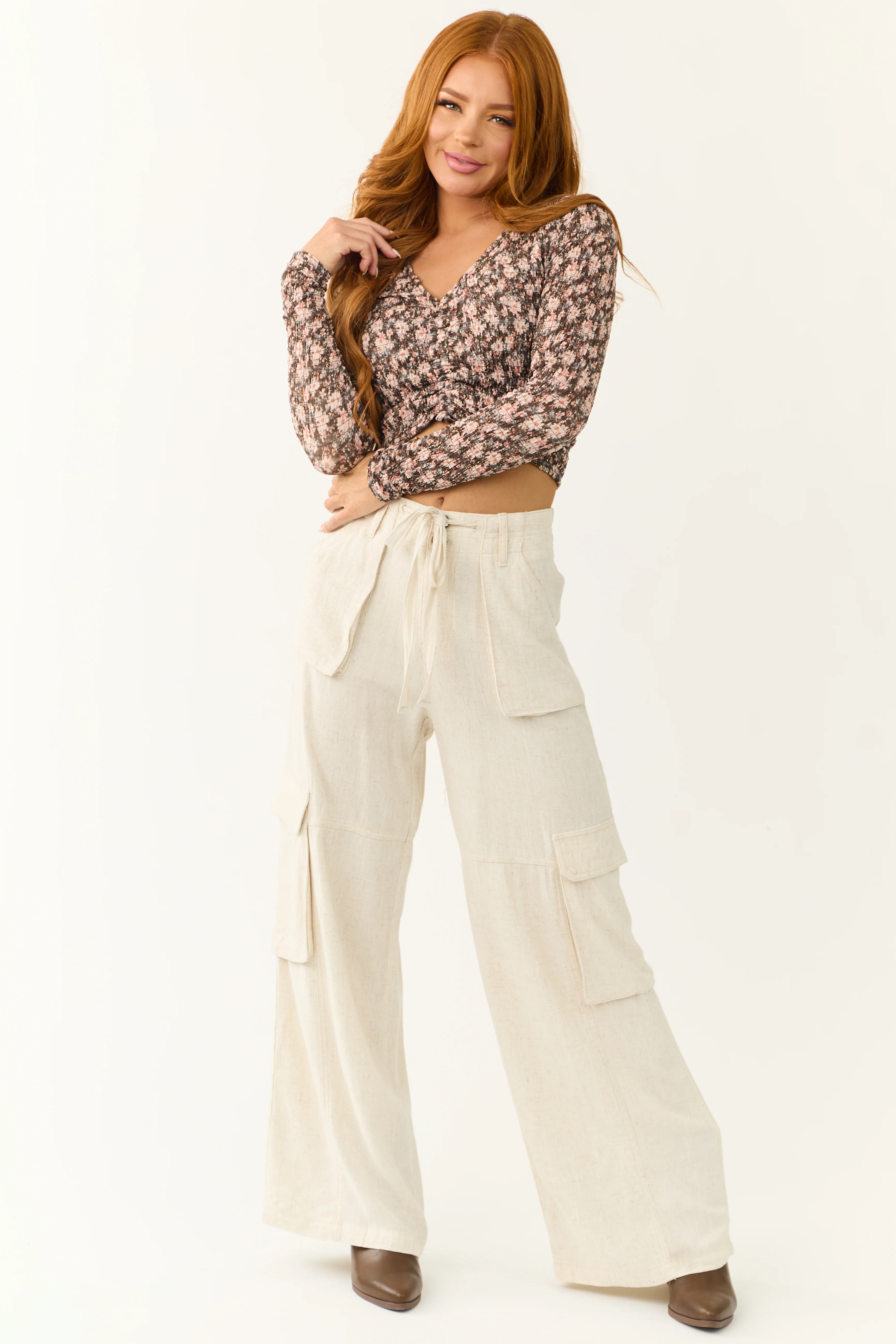 Vanilla Relaxed Fit Wide Leg Cargo Pants - LD SALE