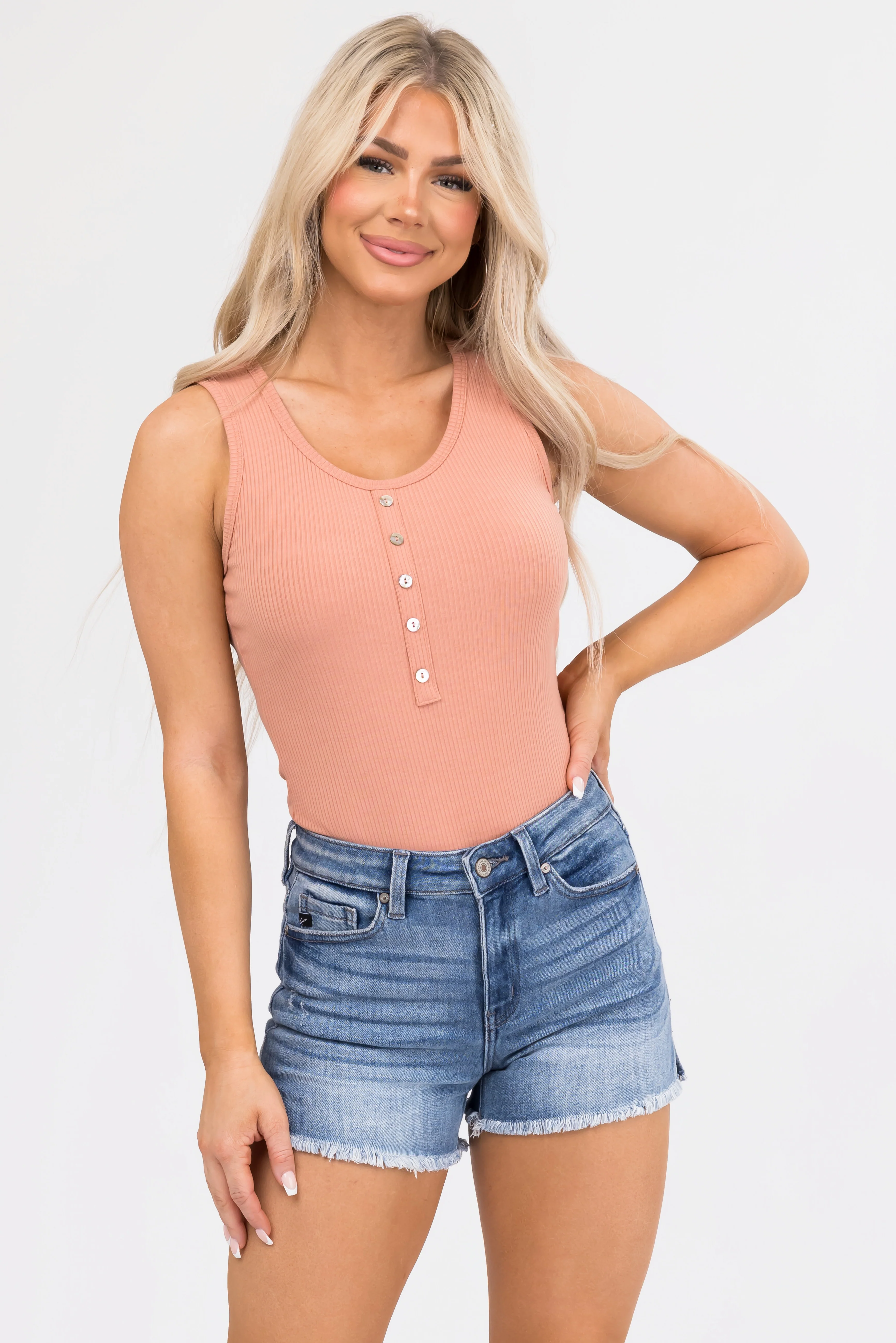 KanCan High Rise Frayed Hem Shorts - LD SALE