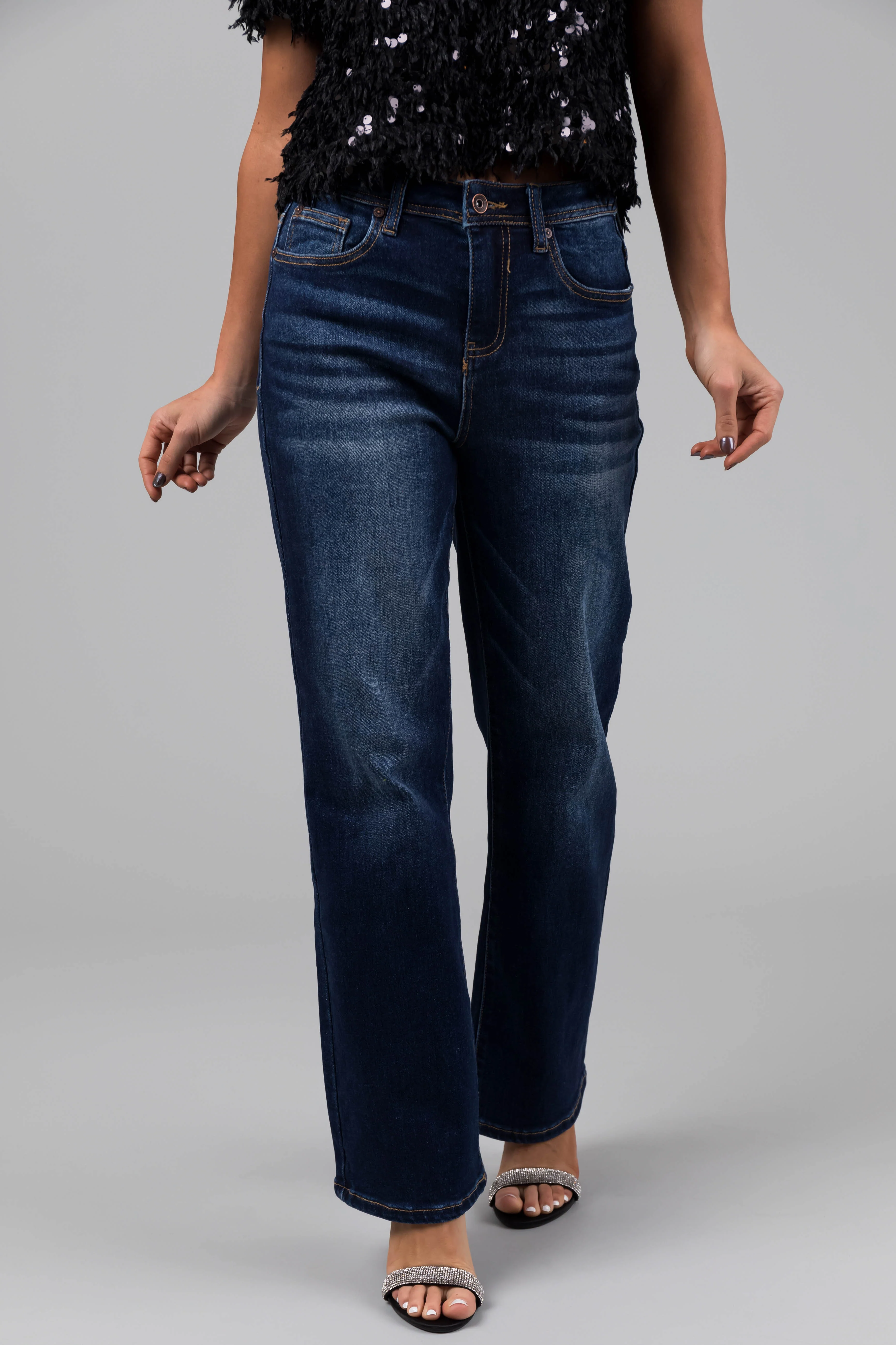 Special A High Rise Dark Wash Dad Jeans - LD SALE
