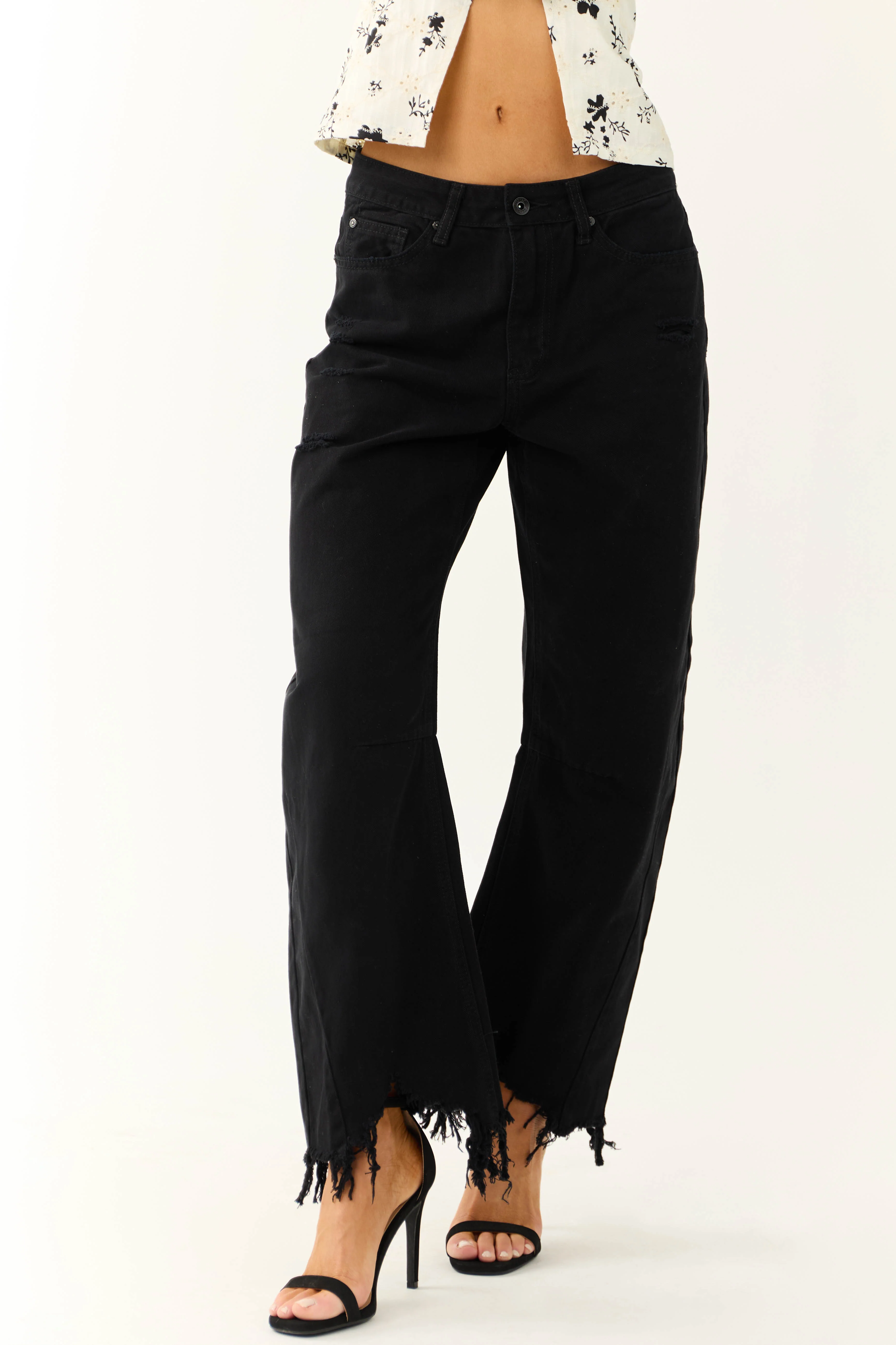 Special A Black High Rise Barrel Jeans - LD SALE