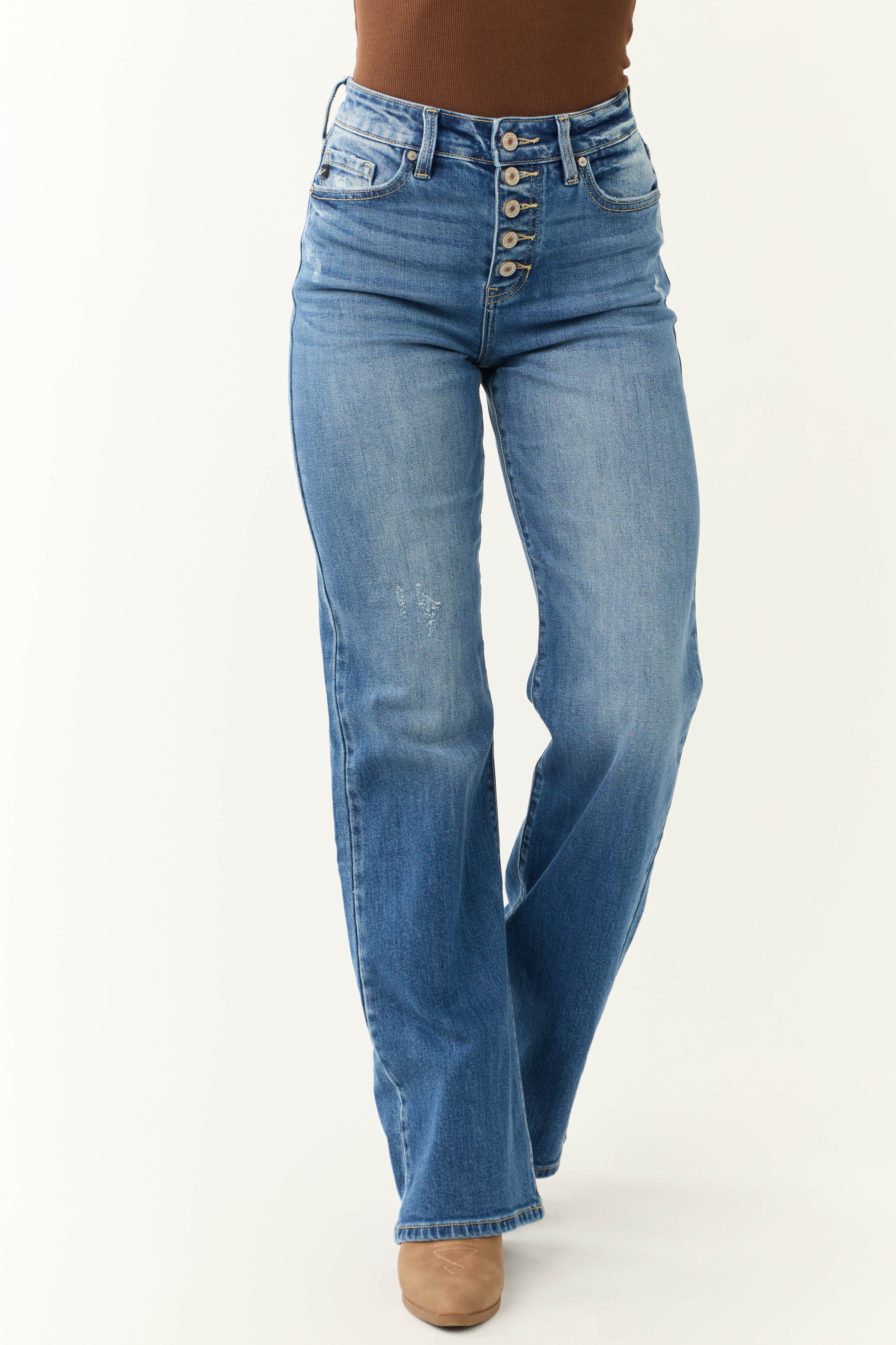 KanCan Medium Wash High Rise 90's Flare Jeans - LD SALE