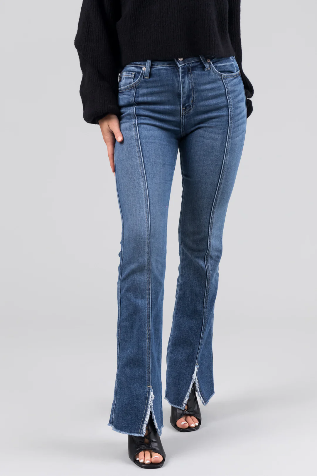 KanCan Mid Wash Split Hem Bootcut Jeans - LD SALE