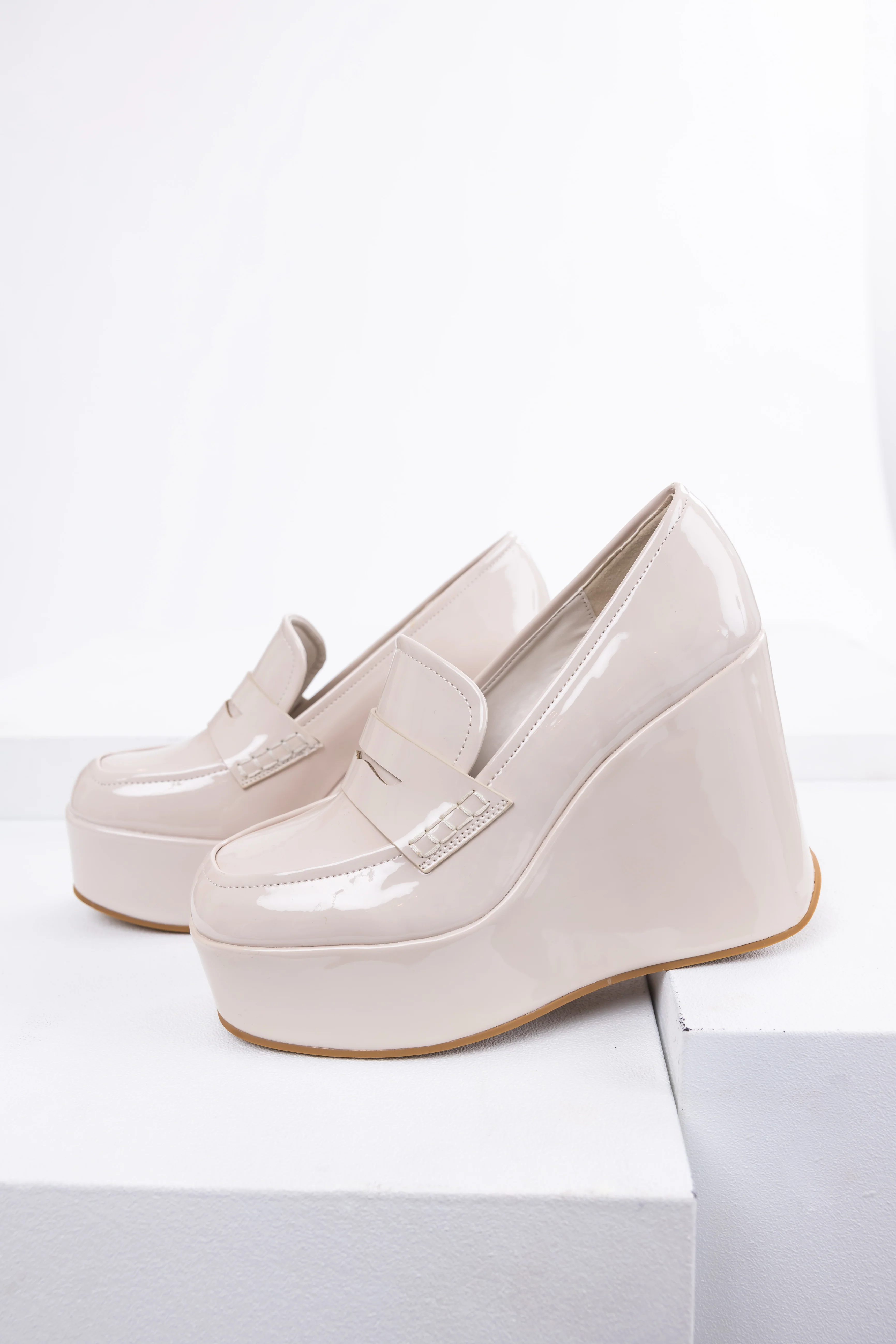 Vanilla Platform Wedge Penny Loafers - LD SALE