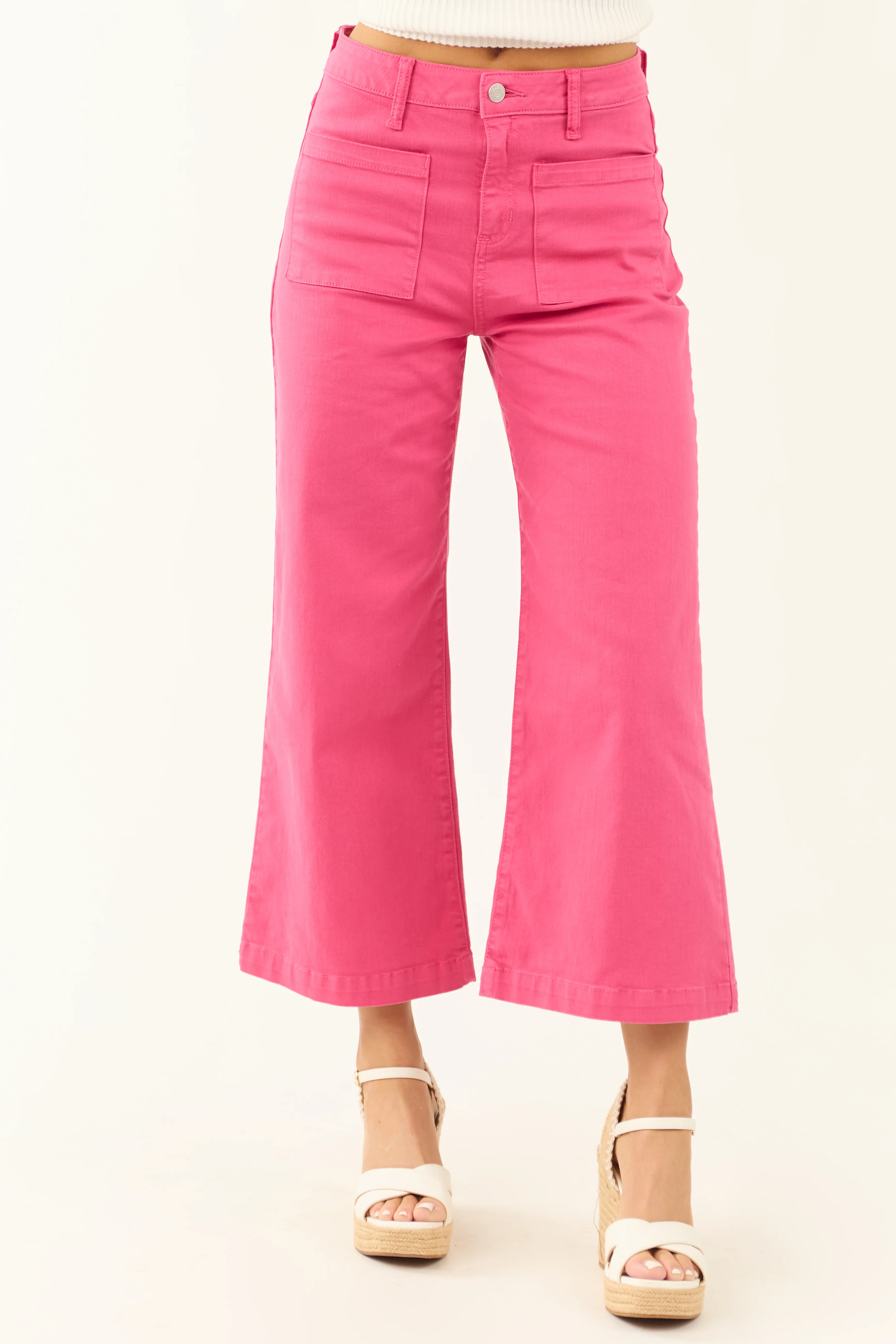 Sneak Peek Dark Bubblegum Wide Leg Jeans - LD SALE