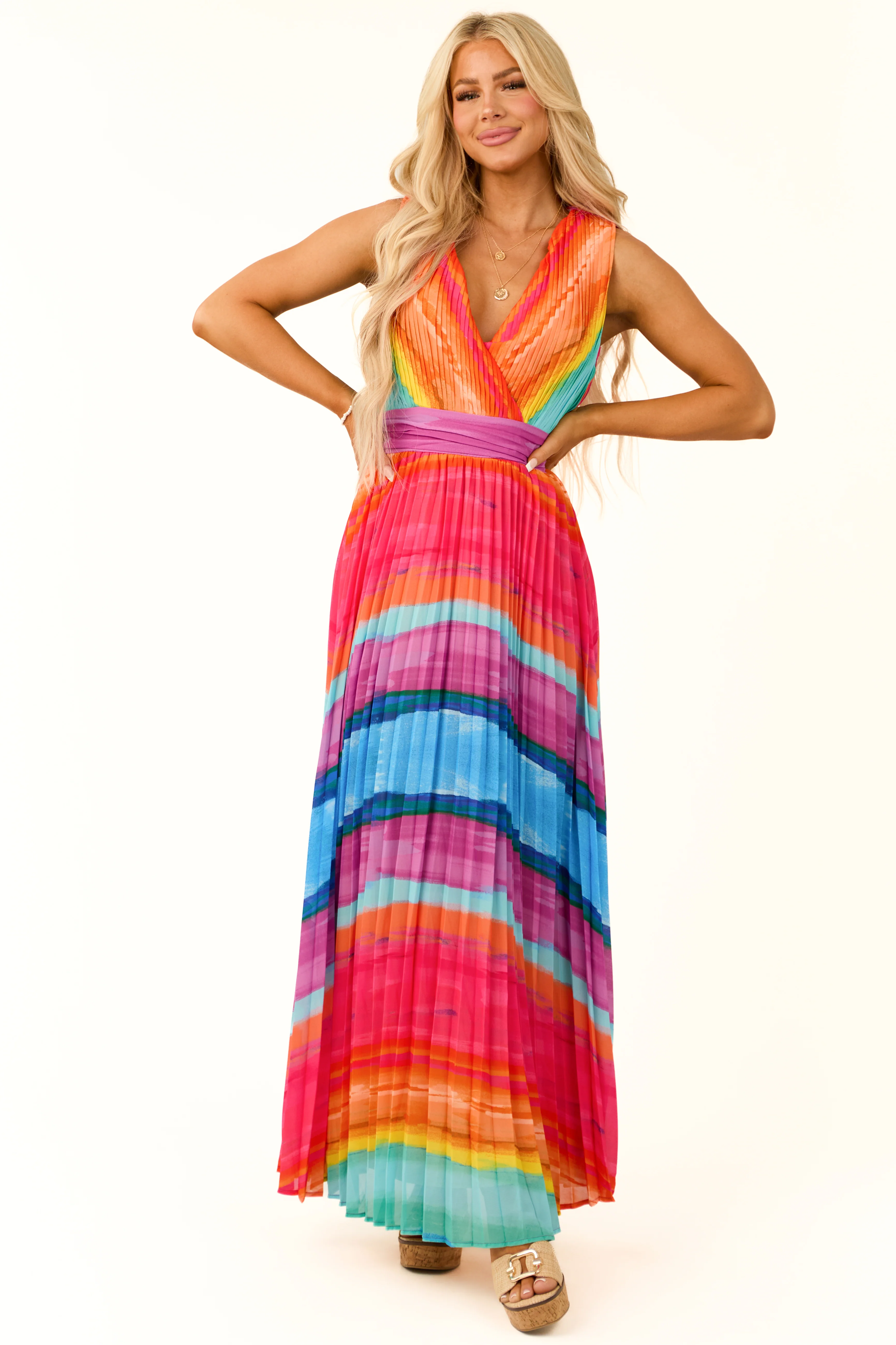 Flying Tomato Neon Multicolor Stripe Dress - LD SALE