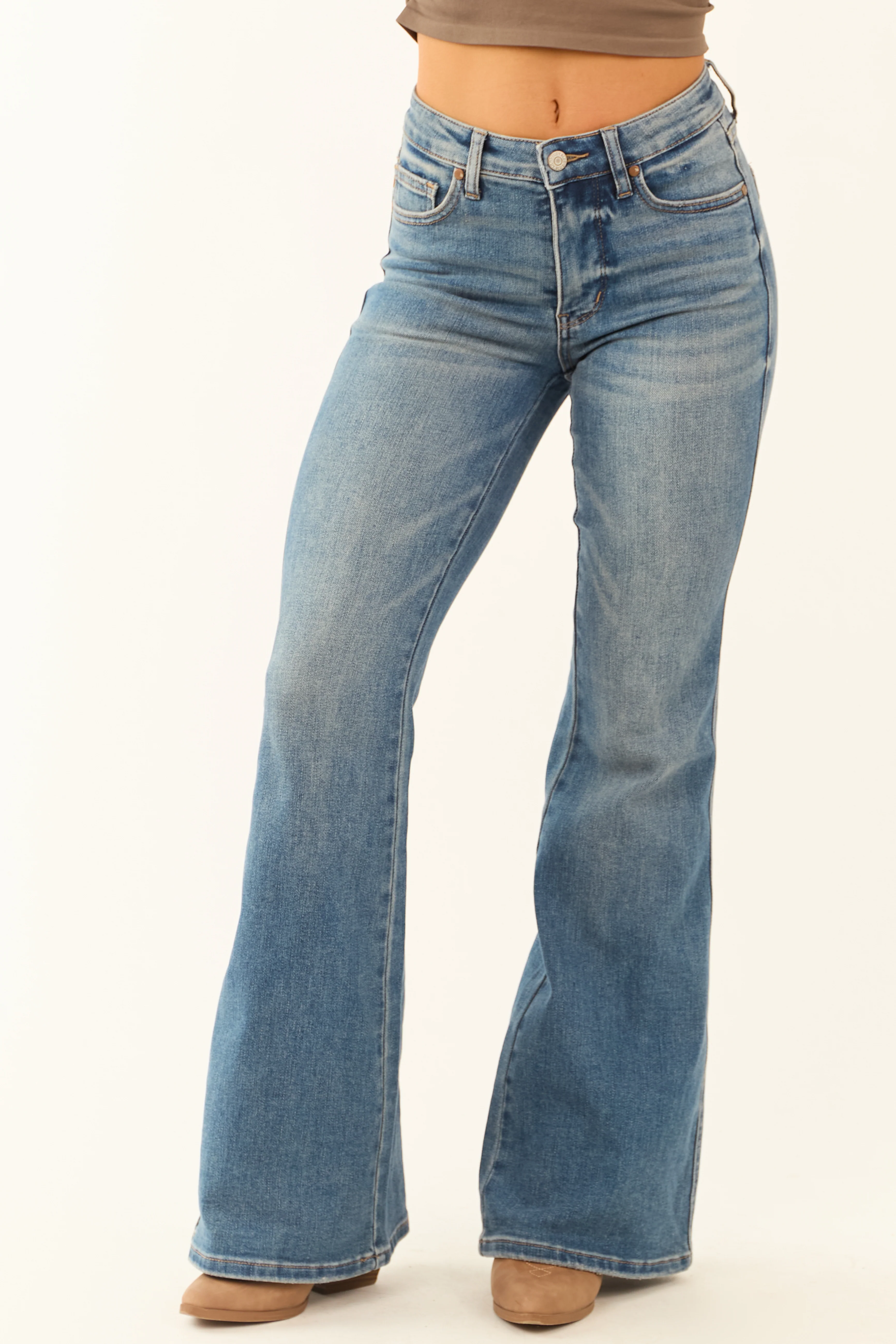 Judy Blue Medium Tummy Control Stretchy Flare Jeans - LD SALE