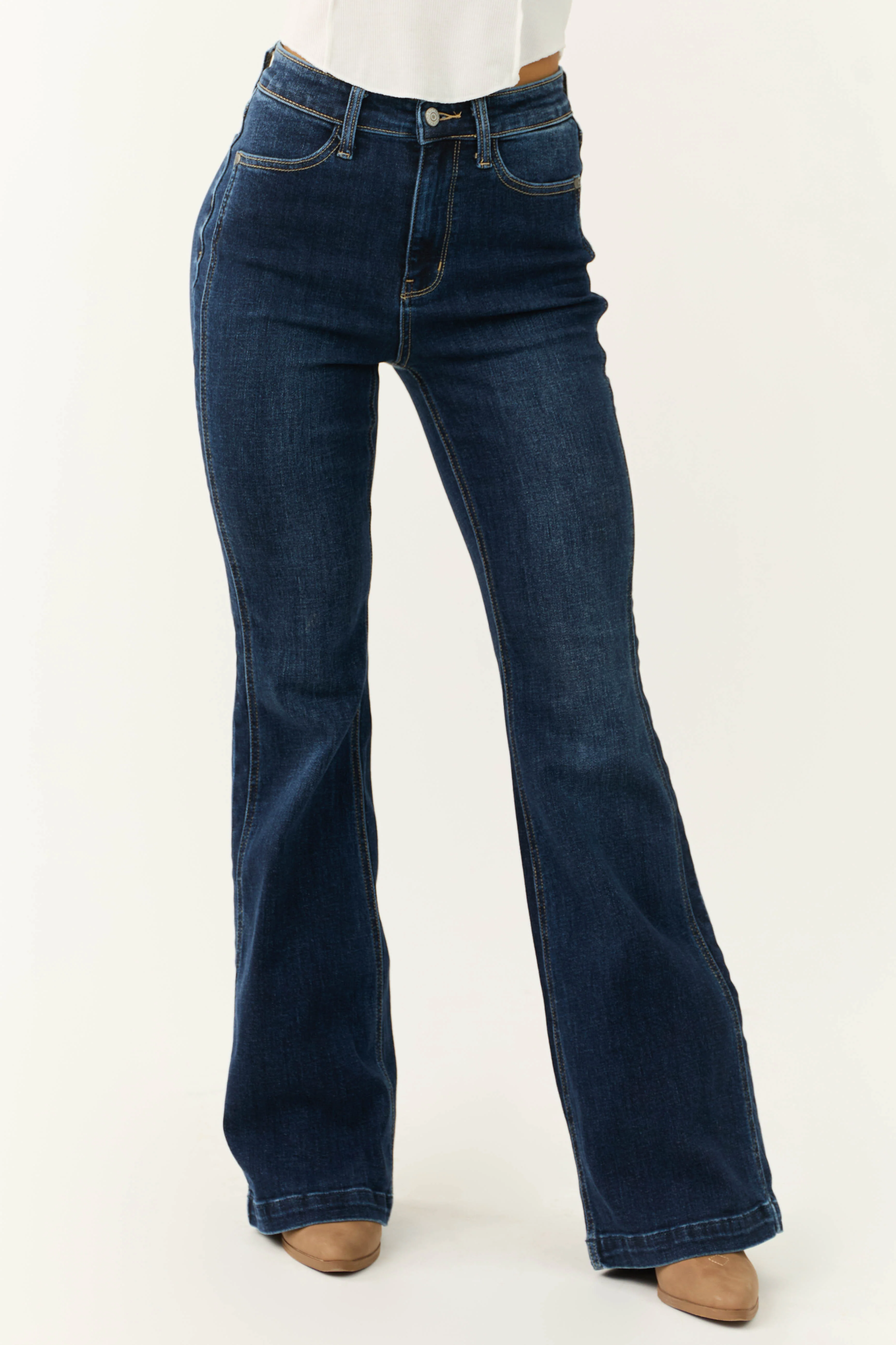Judy Blue Dark Wash Flare Leg High Waist Jeans - LD SALE