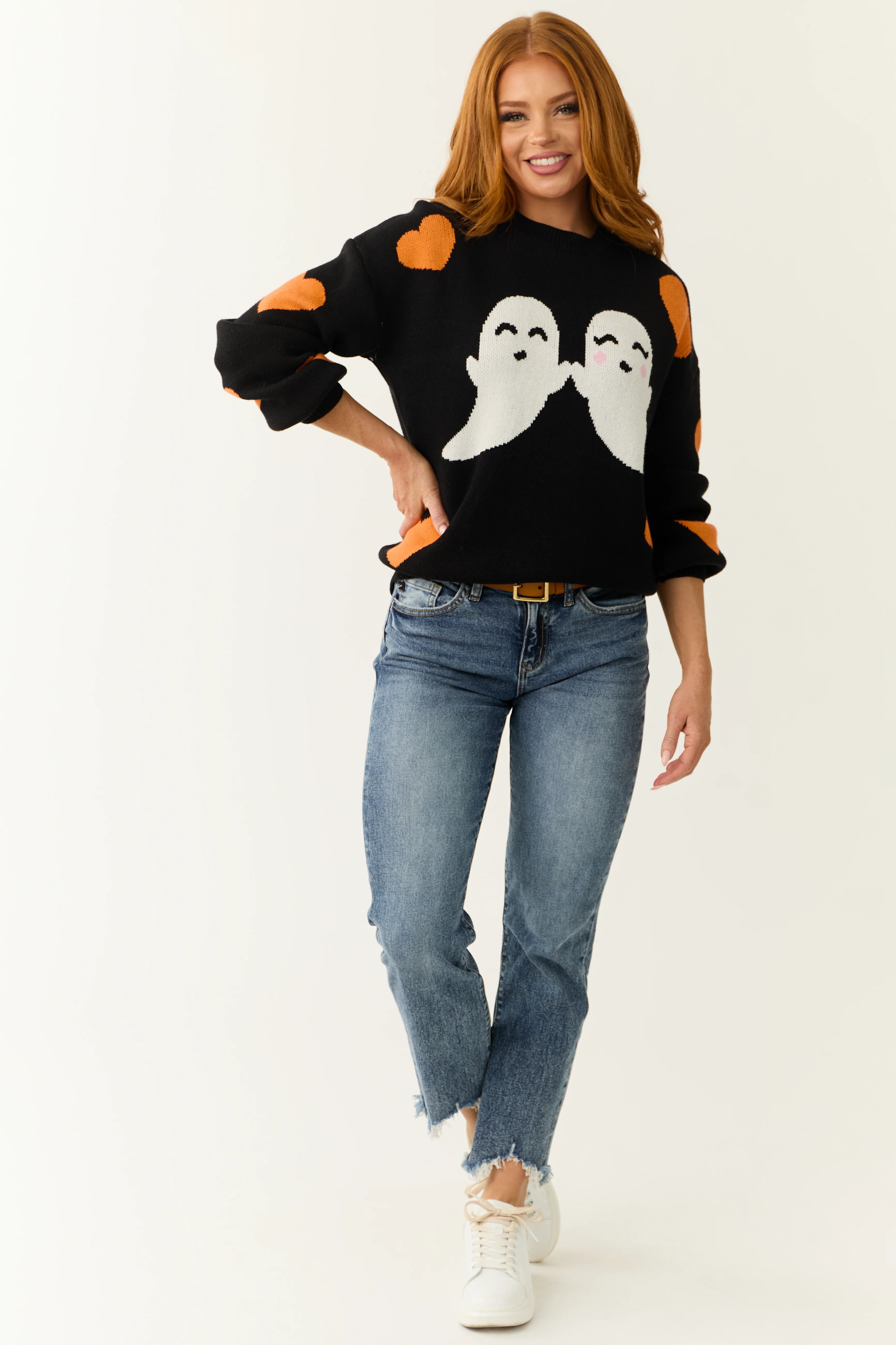 Black Halloween Graphic Soft Knit Sweater - LD SALE