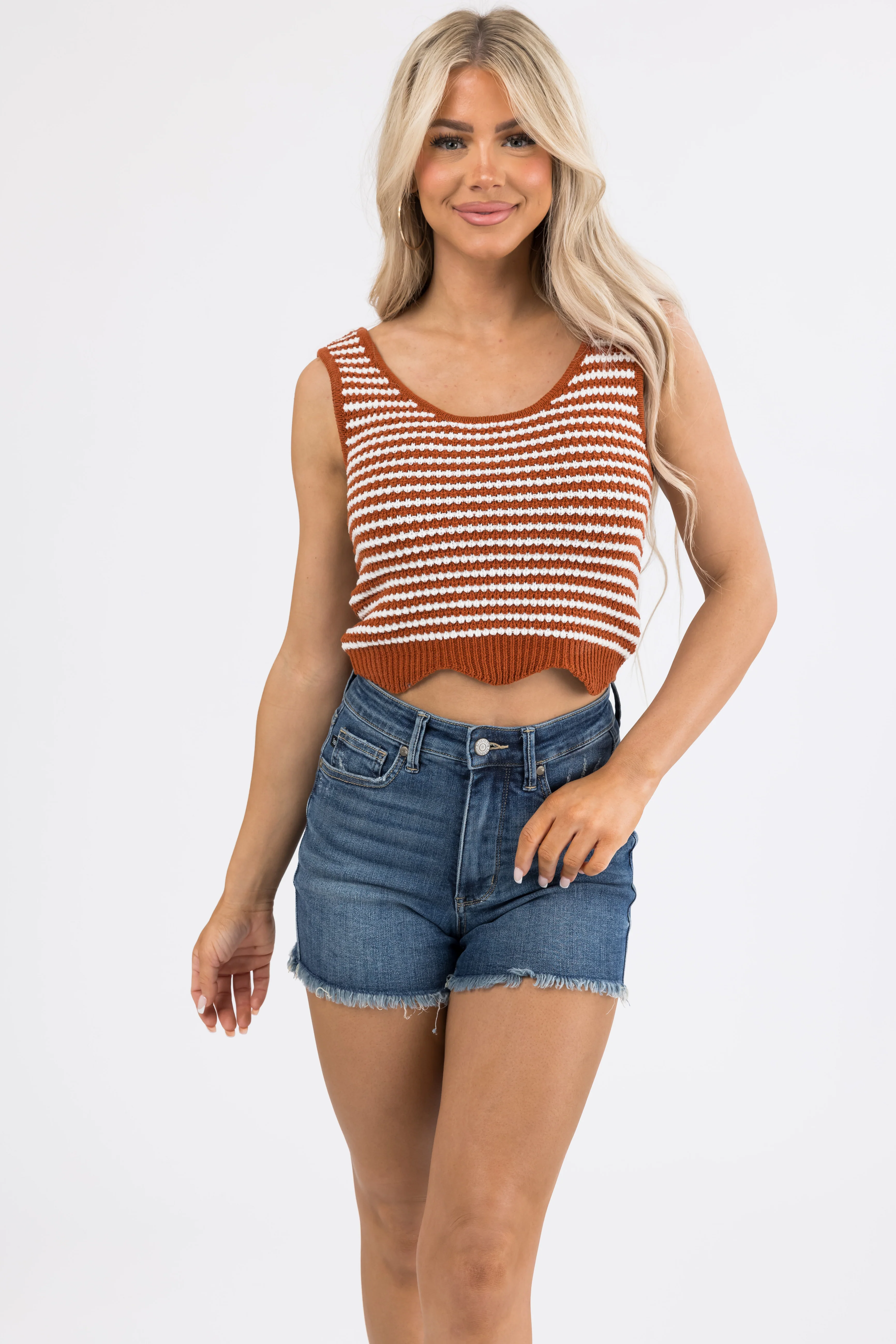 Spice Striped Knit Sleeveless Top - LD SALE