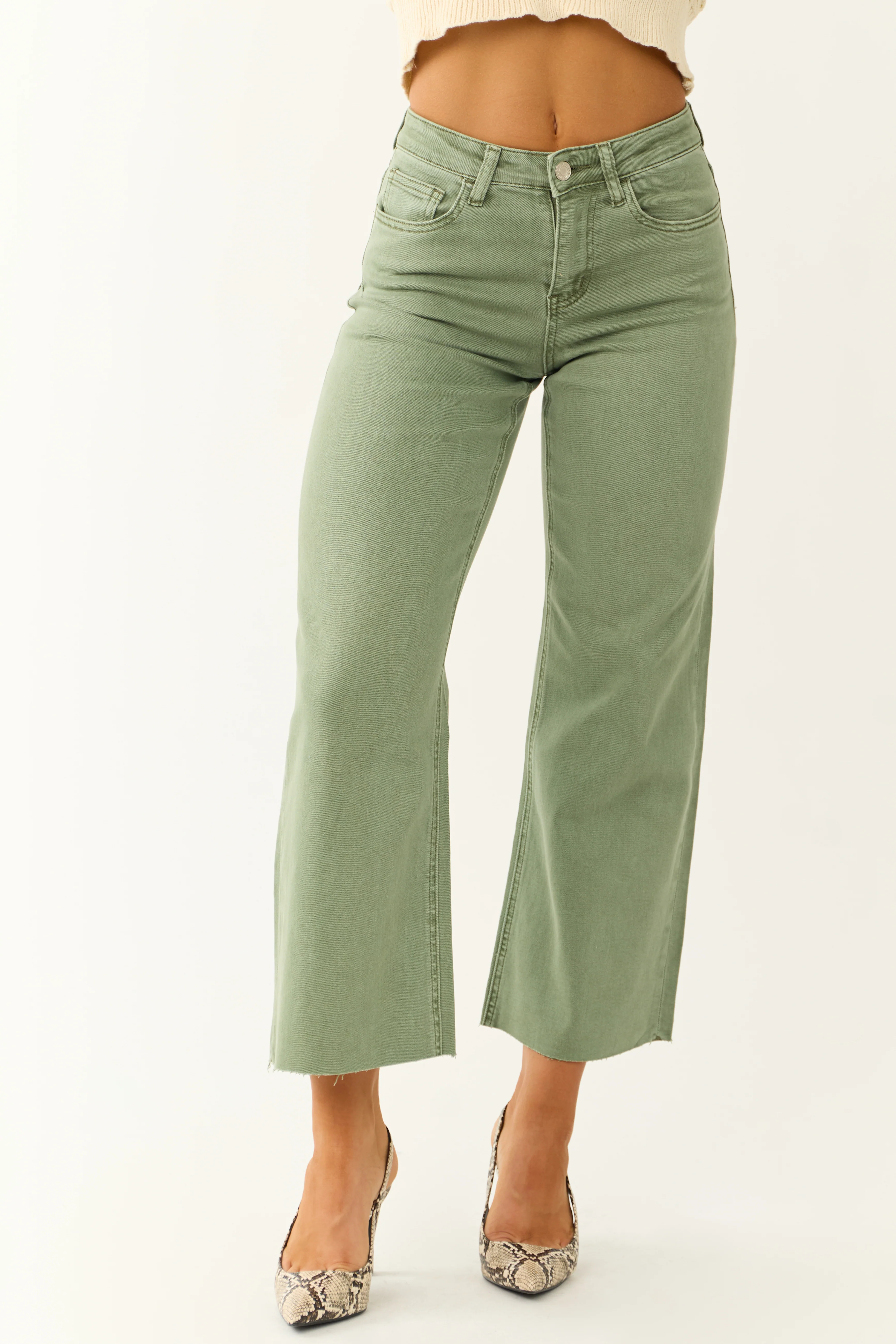Vervet Juniper High Rise Wide Leg Cropped Jeans - LD SALE