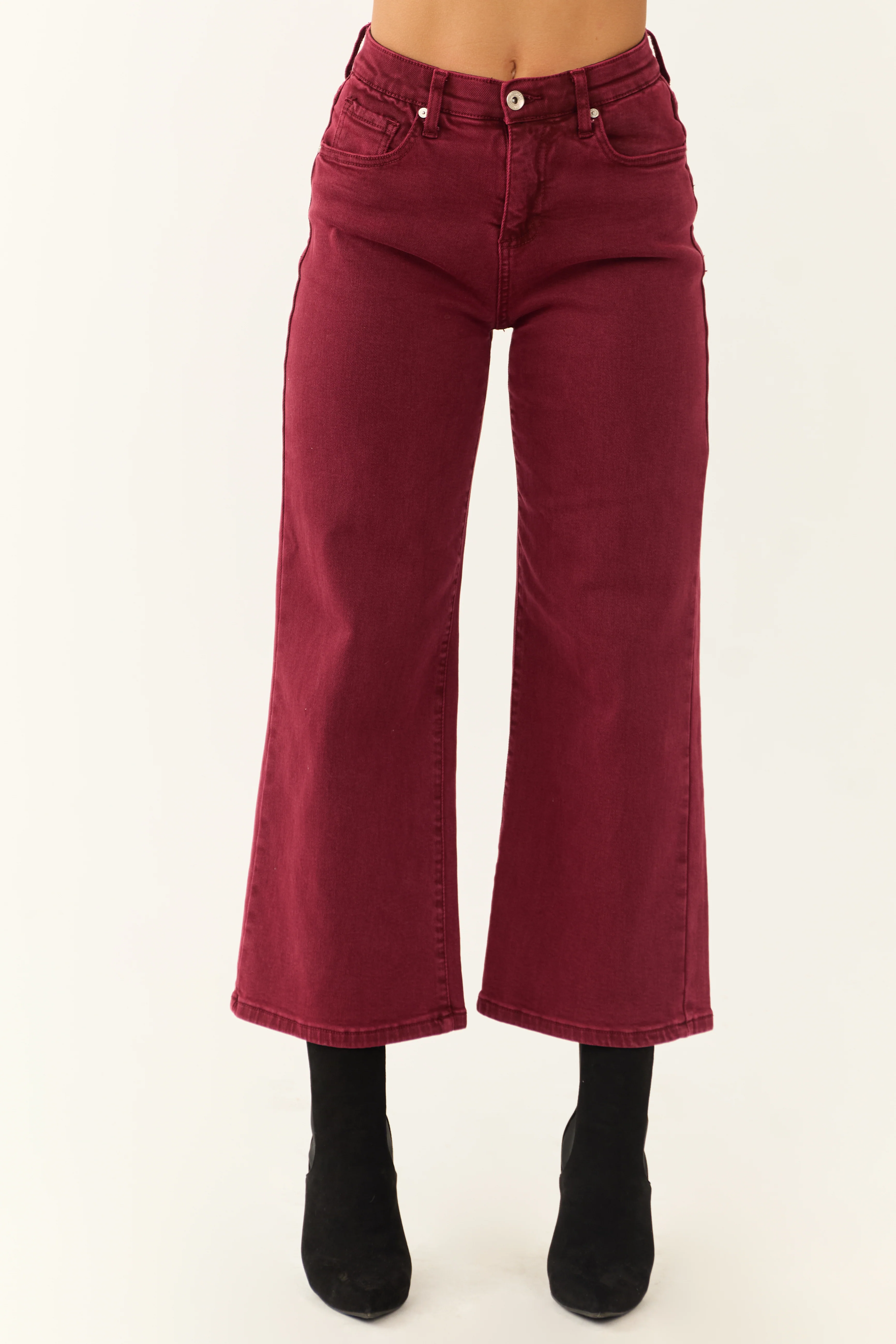 Special A Wine Tummy Control Wide Leg Jeans - LD SALE