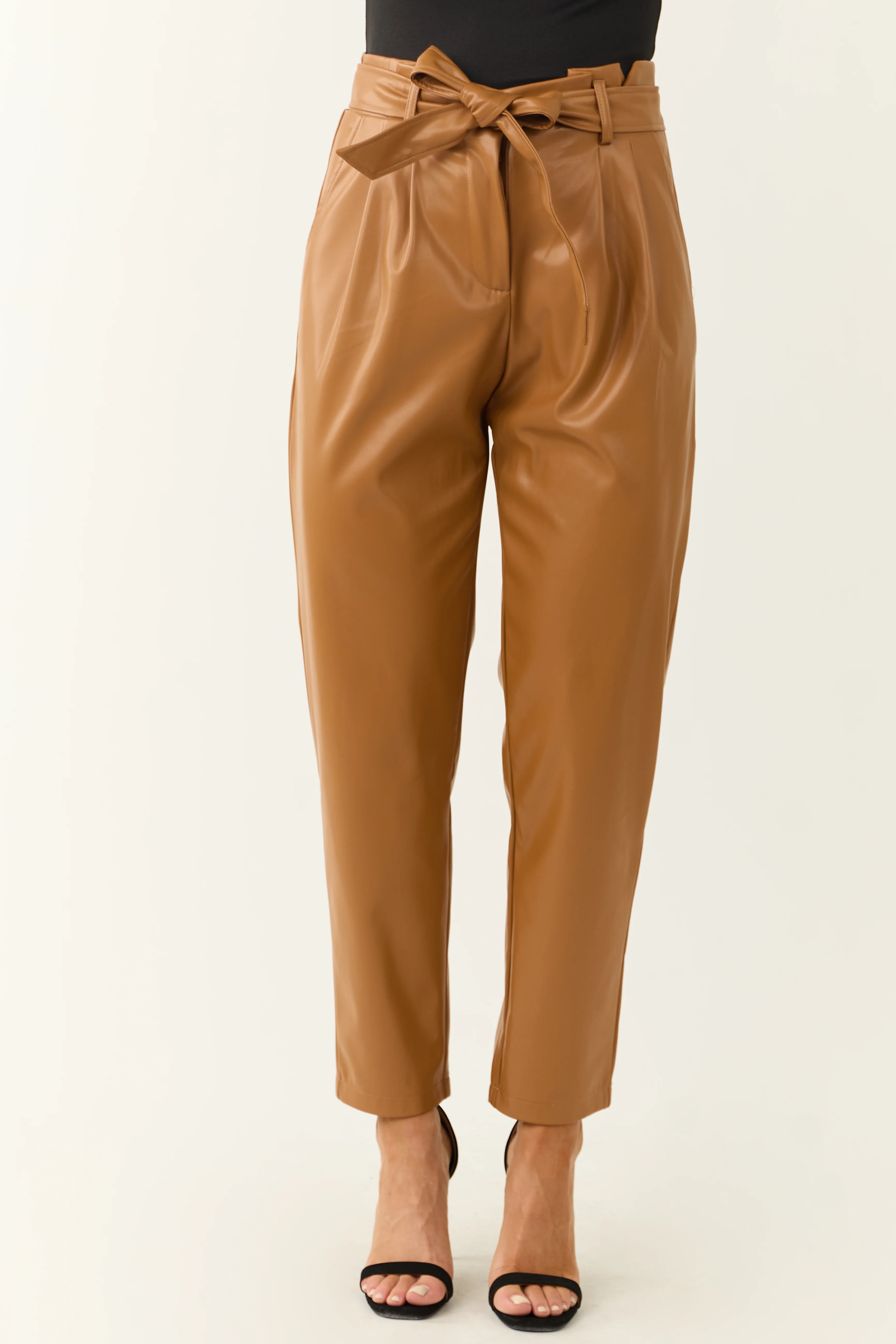 Brown Sugar Faux Leather Straight Leg Pants - LD SALE
