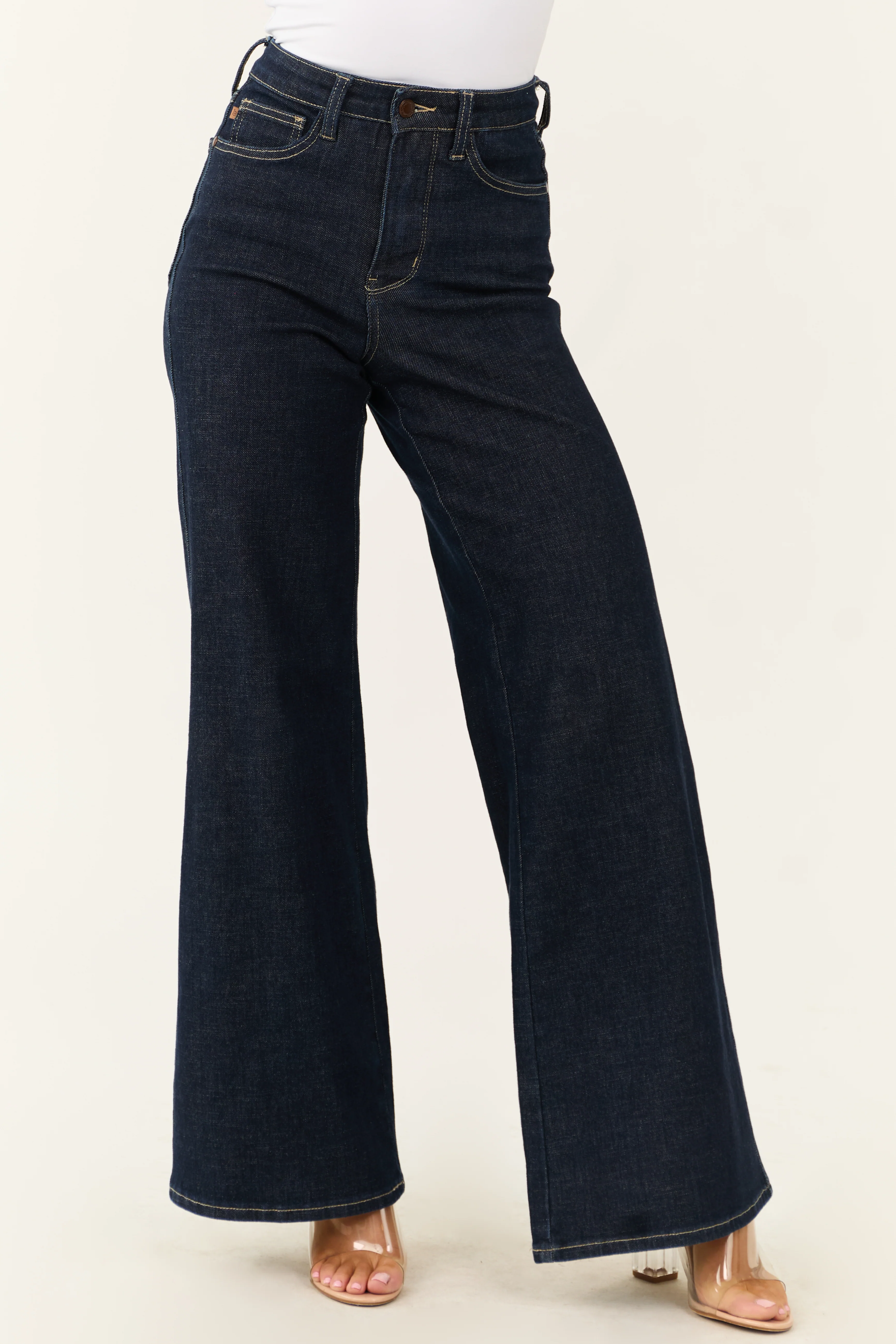 Judy Blue Dark Wash Tummy Control Wide Leg Jeans - LD SALE