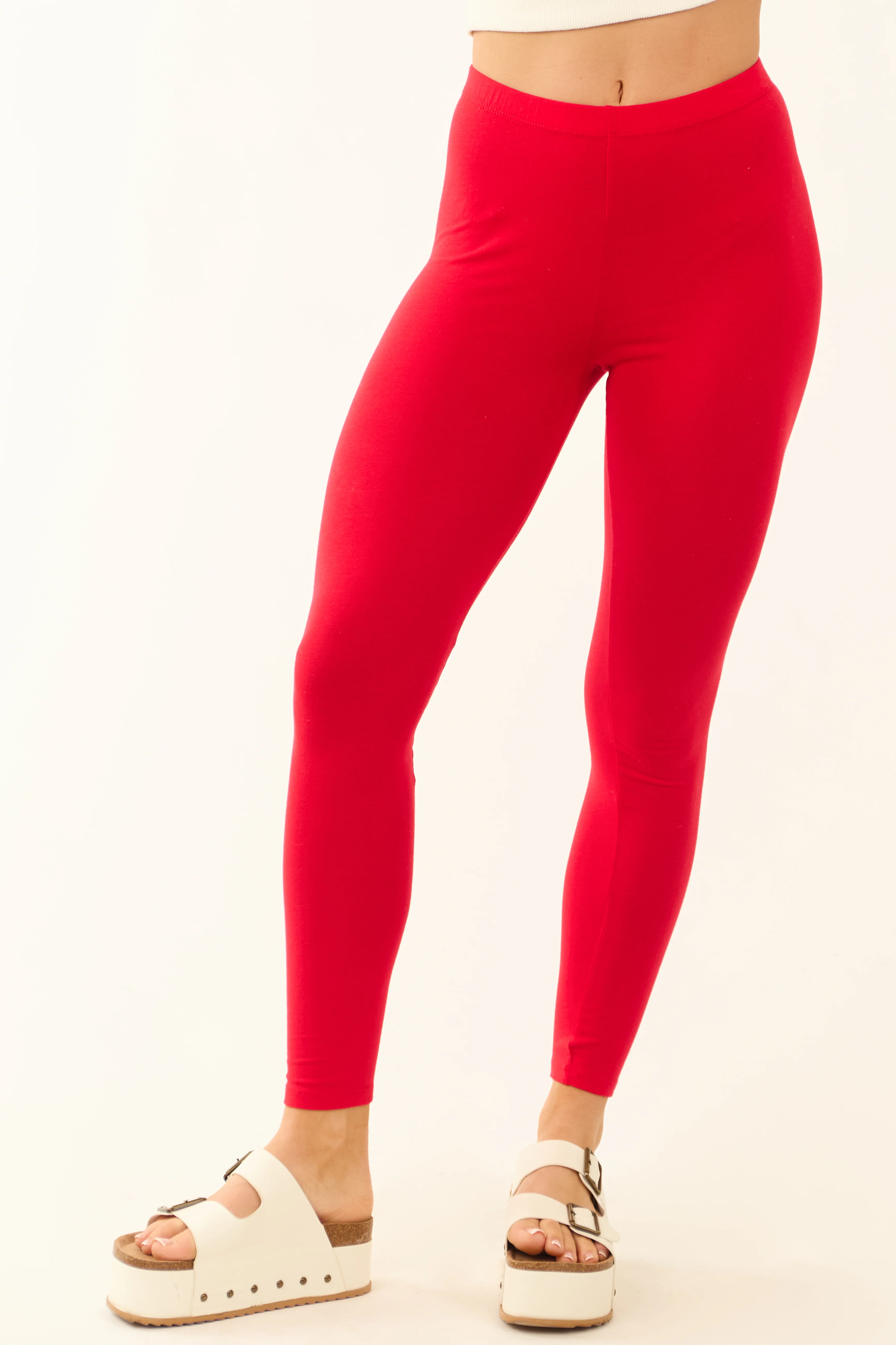 Lipstick High Waist Stretchy Skinny Leggings - LD SALE