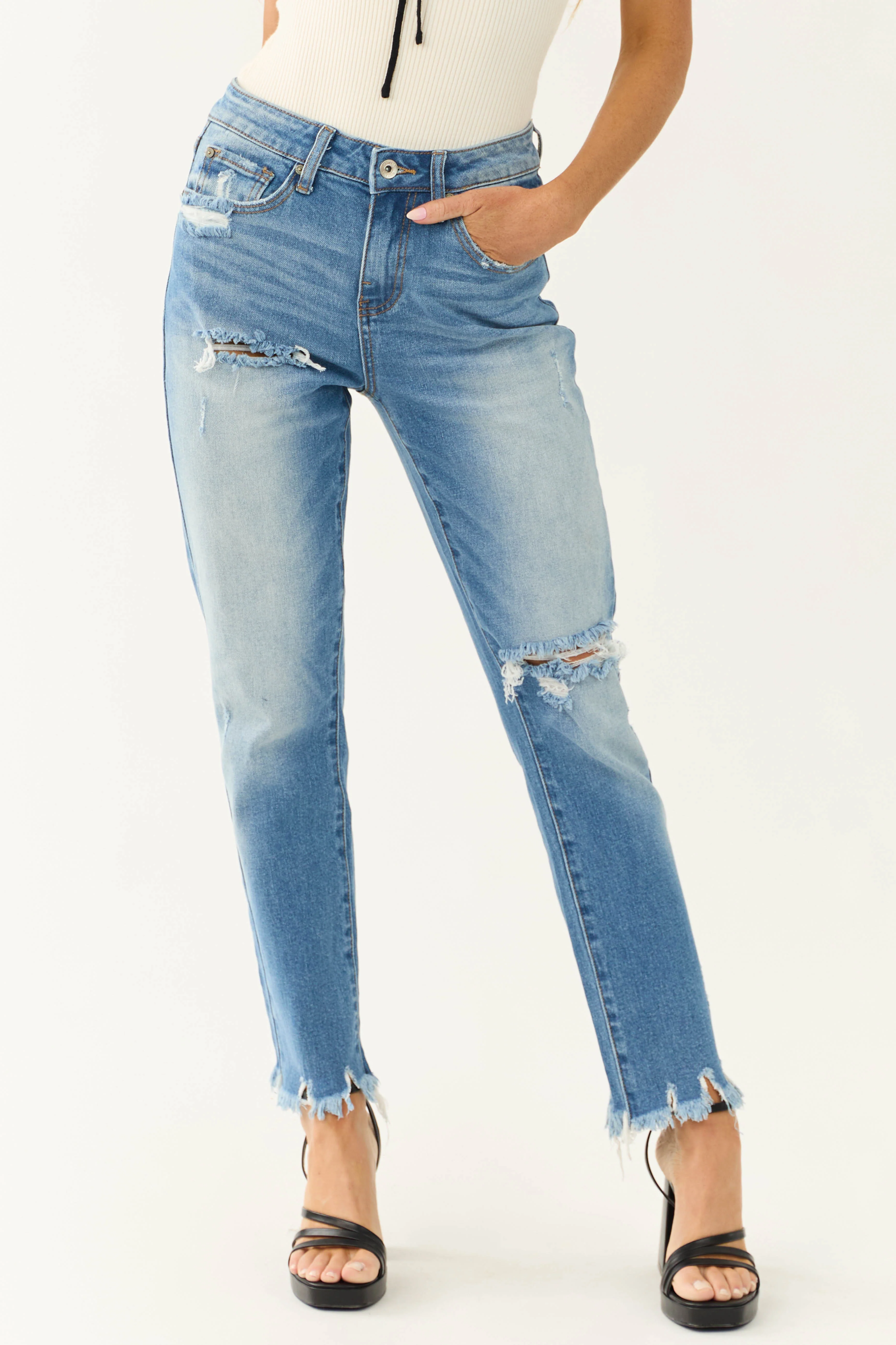Special A Medium Wash Relaxed Skinny Jeans - LD SALE