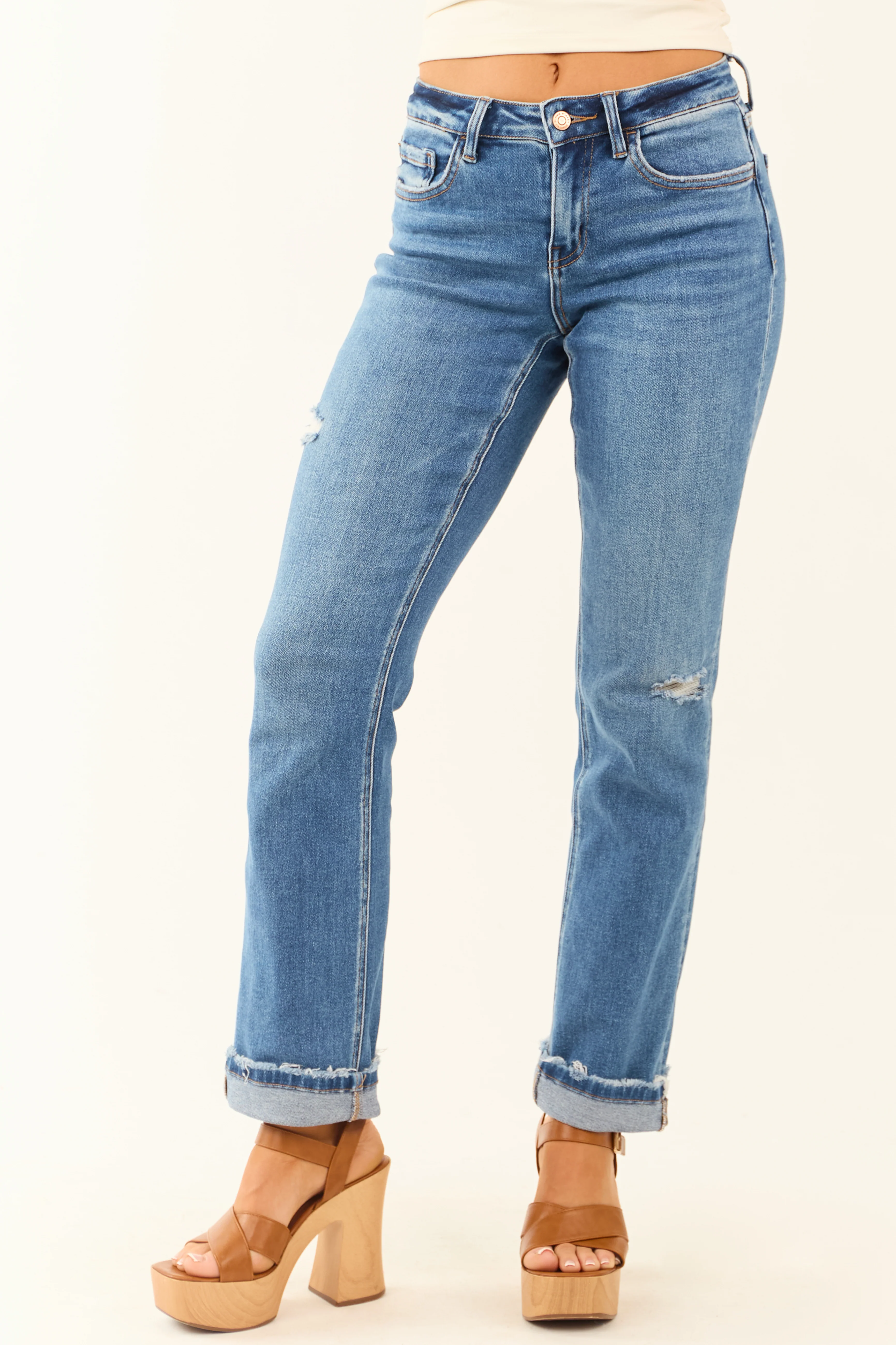 Flying Monkey Medium Wash Stretchy Straight Jeans - LD SALE
