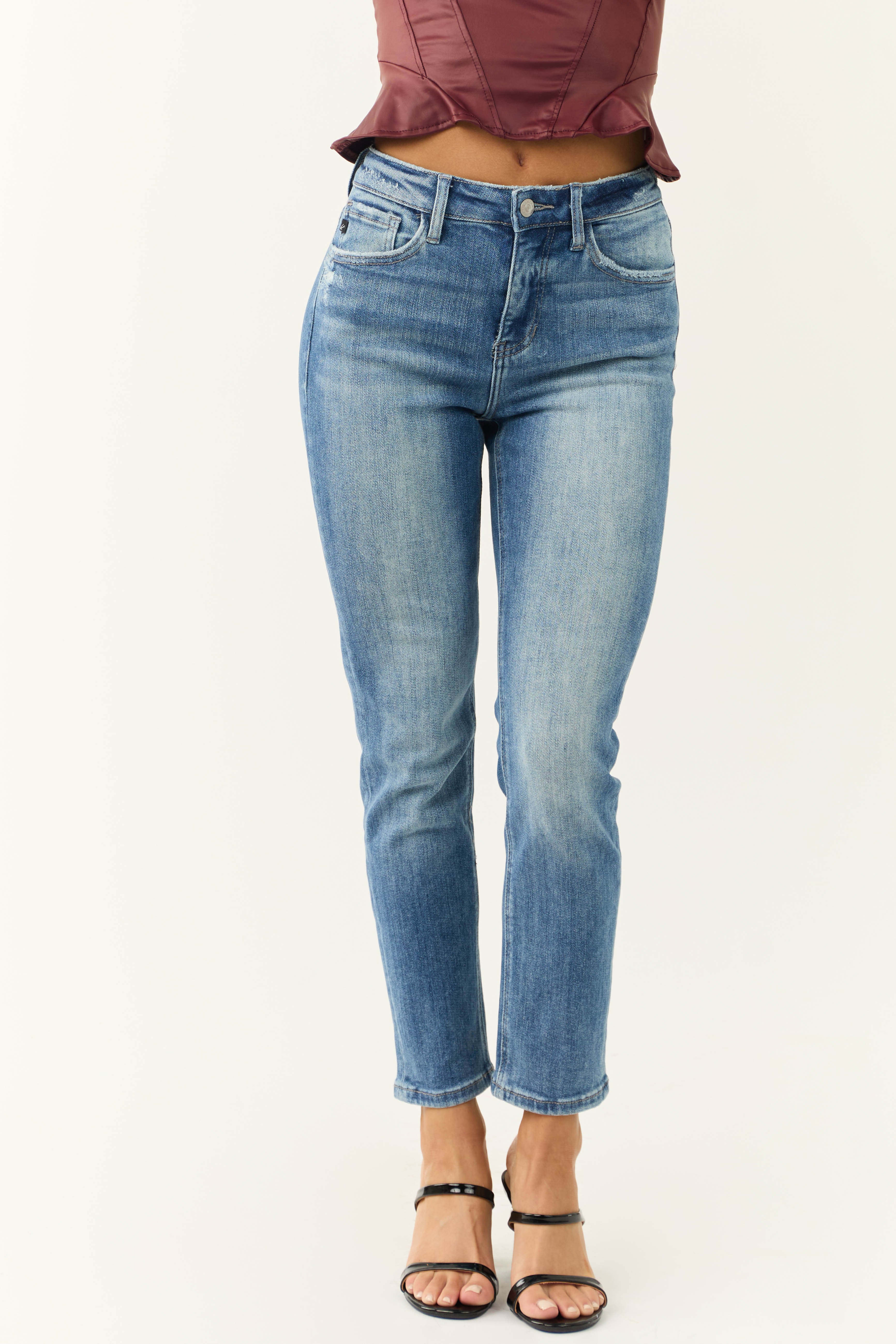 KanCan Medium Wash High Rise Slim Straight Jeans - LD SALE