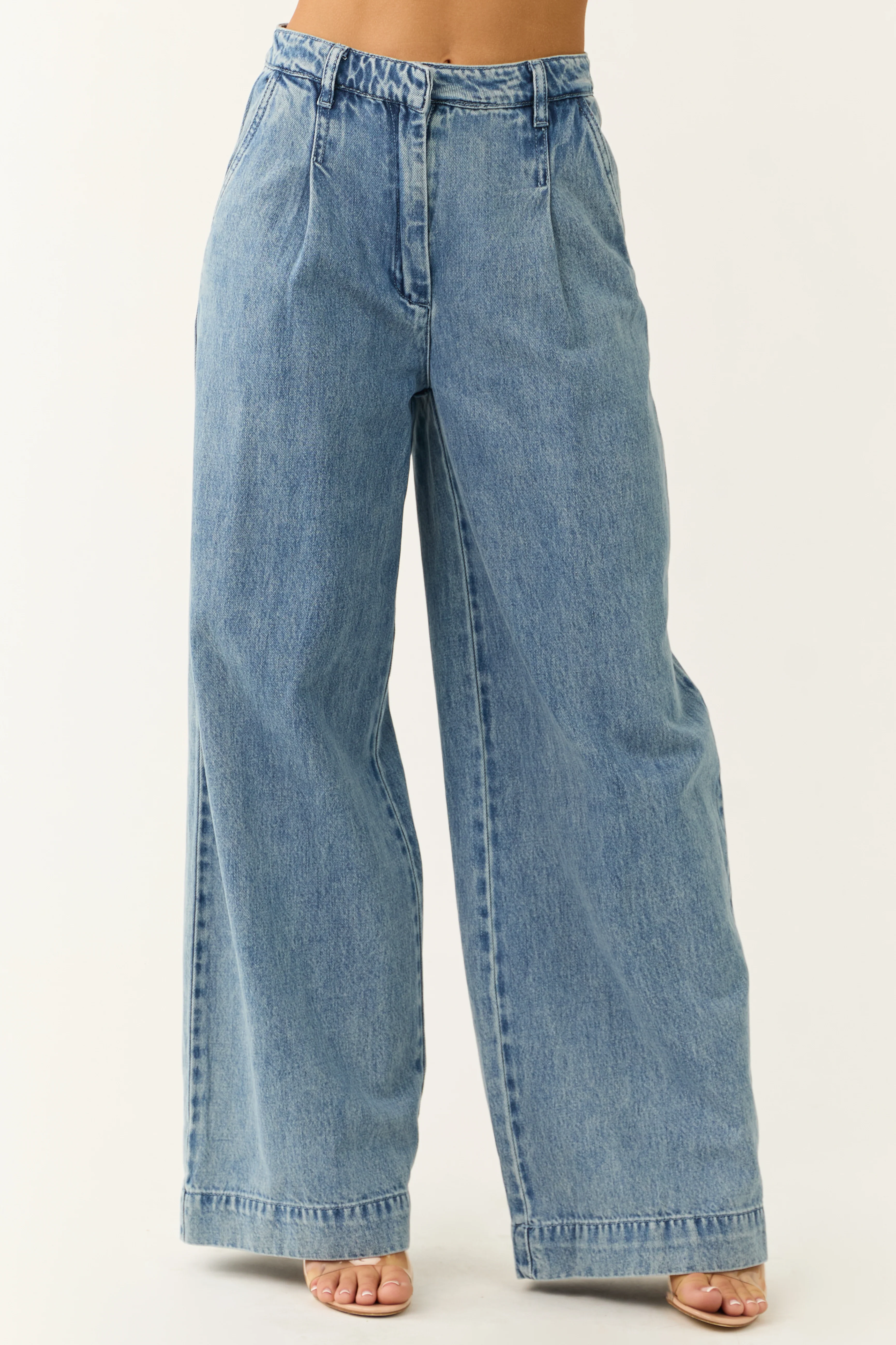 Signature8 Medium Wash Wide Leg High Rise Jeans - LD SALE