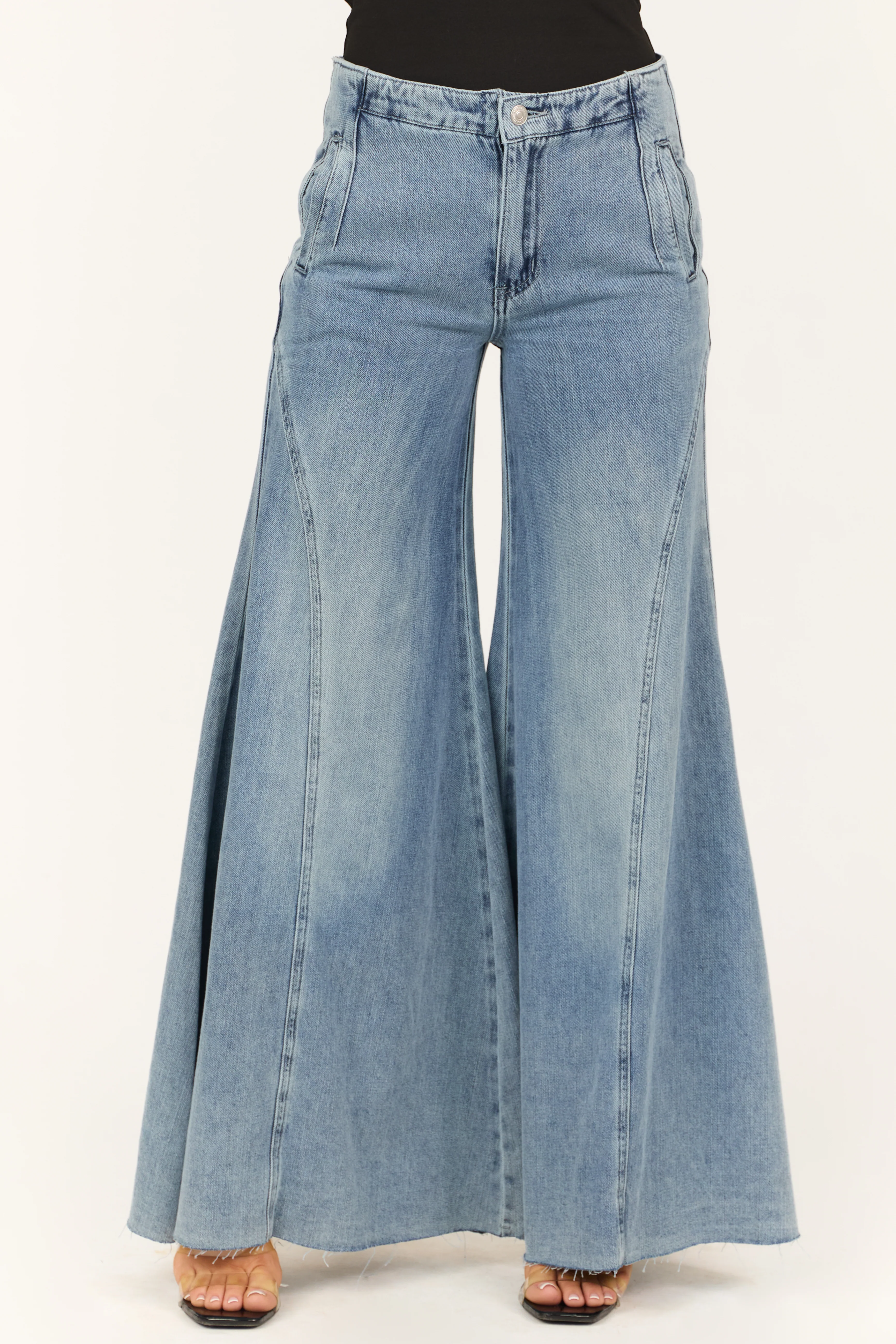 Signature 8 Medium Wash Super Wide Flare Jeans - LD SALE