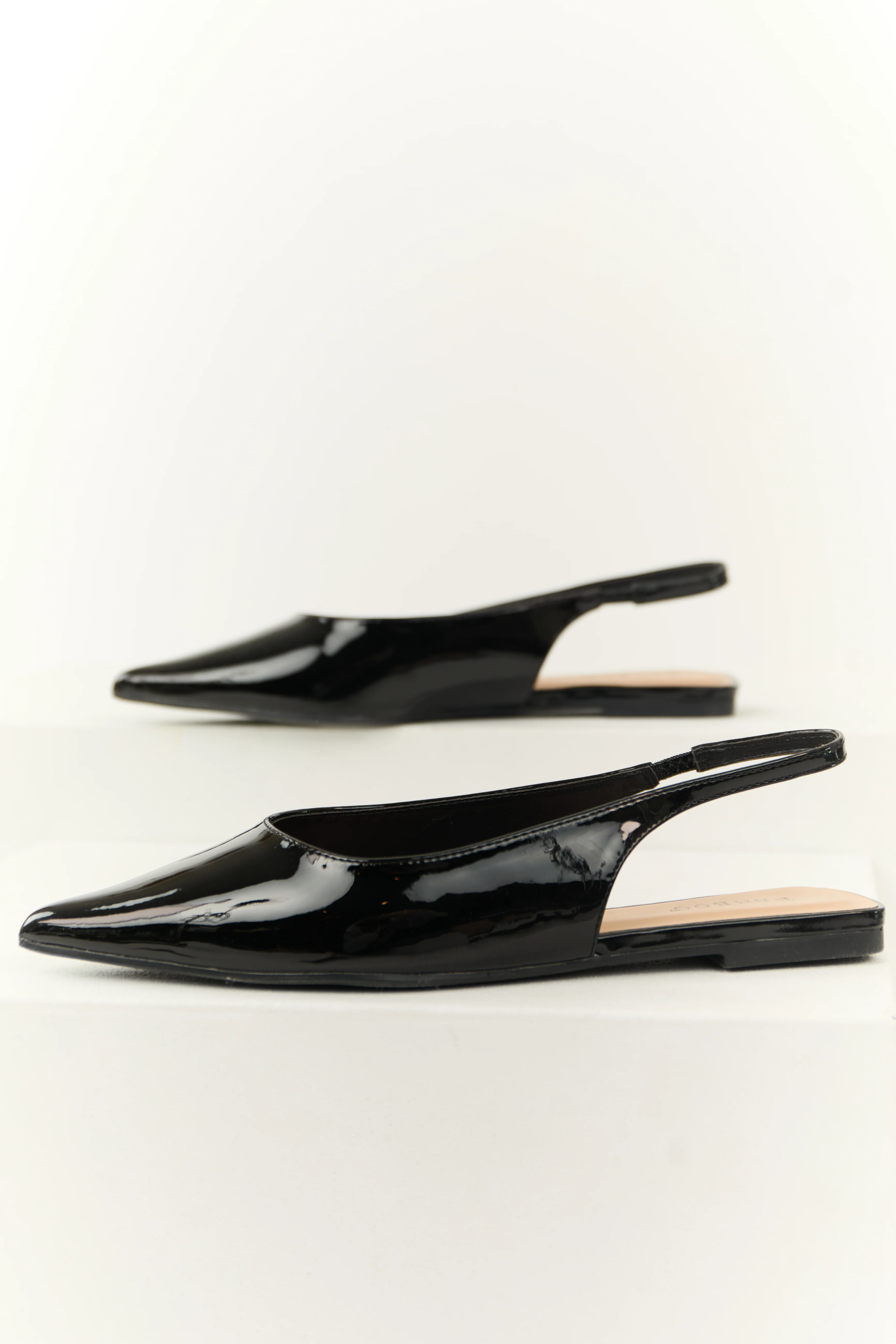 Black Slingback Pointed Toe Flats - LD SALE