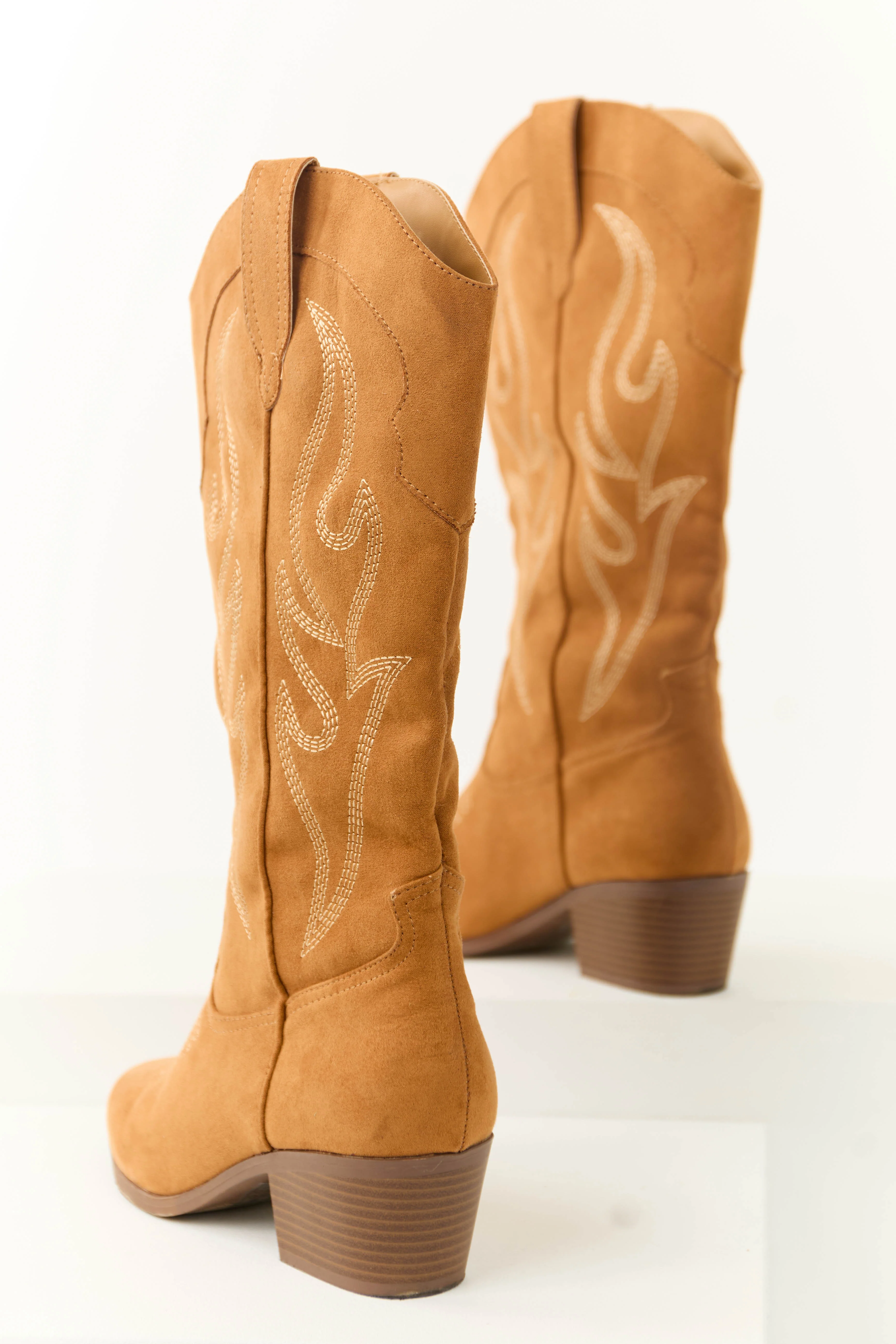 Copper Embroidered Western Style Boots - LD SALE