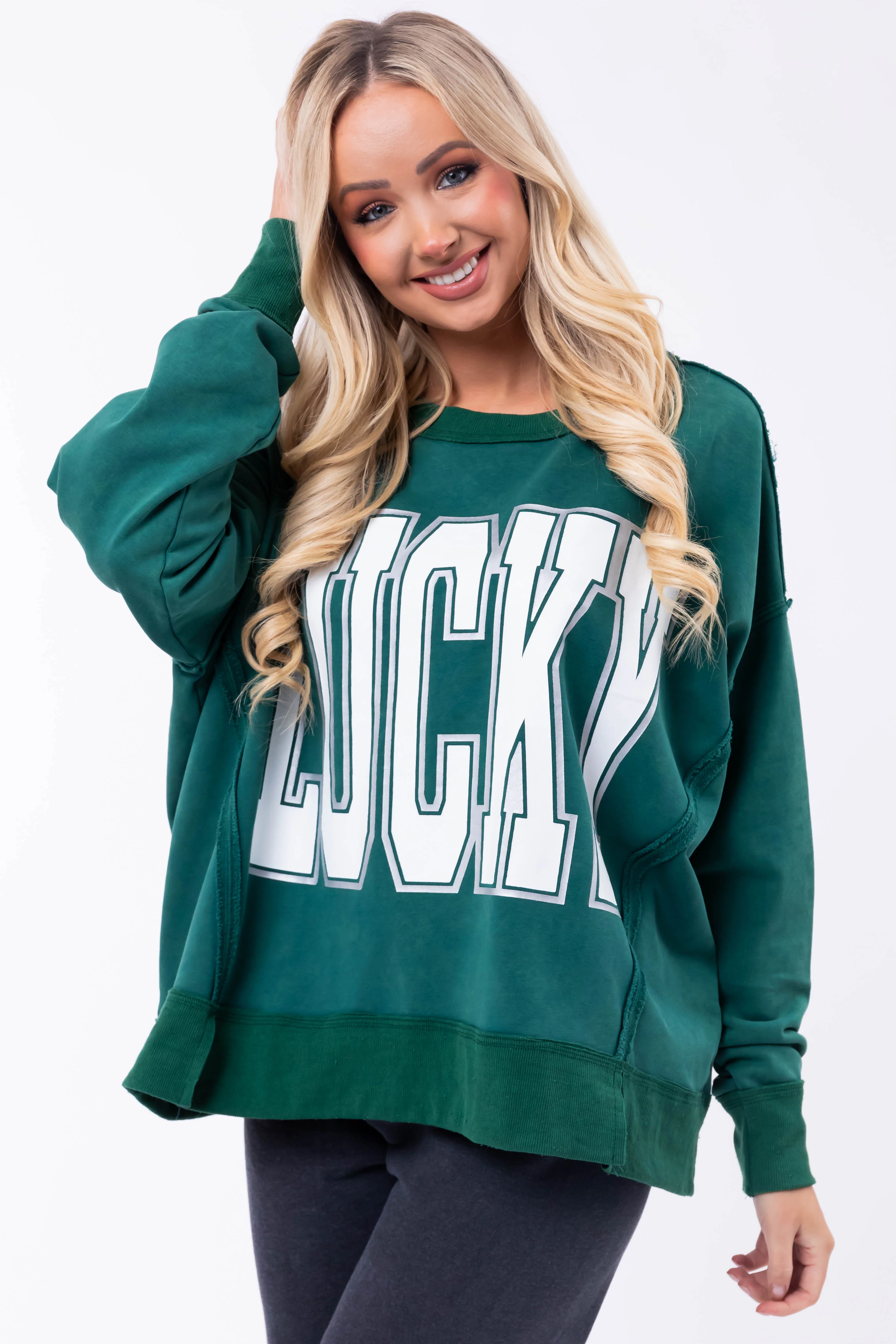 Pine 'Lucky' Graphic Long Sleeve Sweatshirt - LD SALE