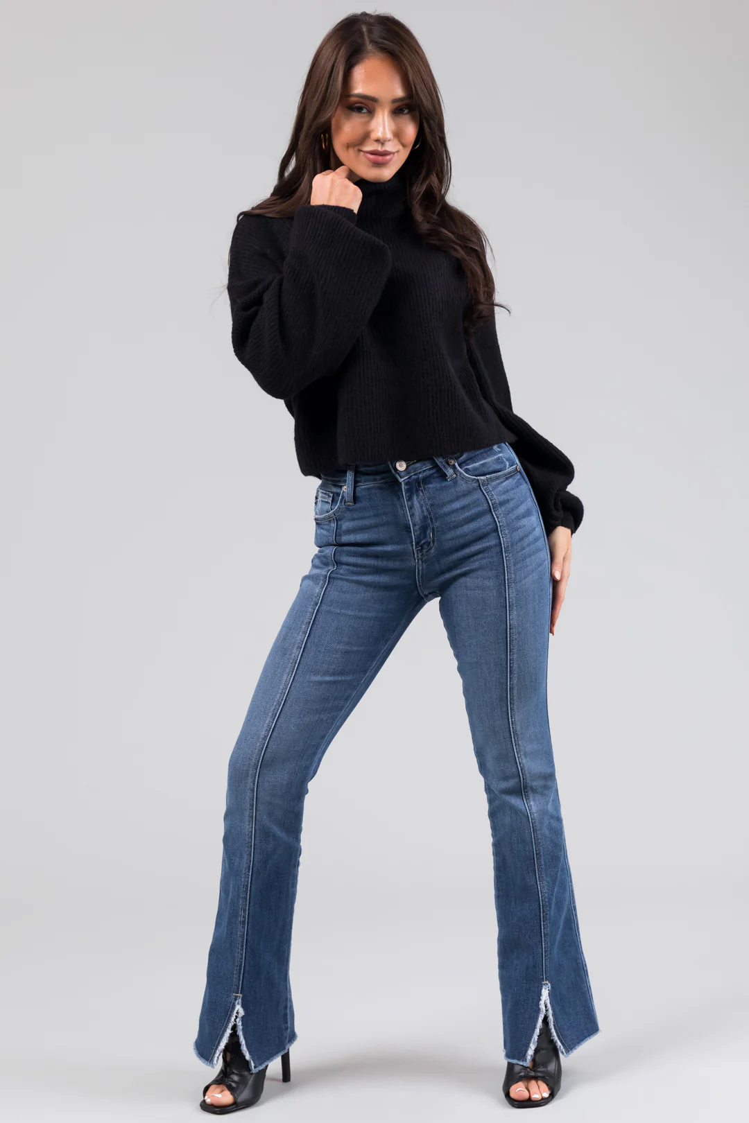KanCan Mid Wash Split Hem Bootcut Jeans - LD SALE