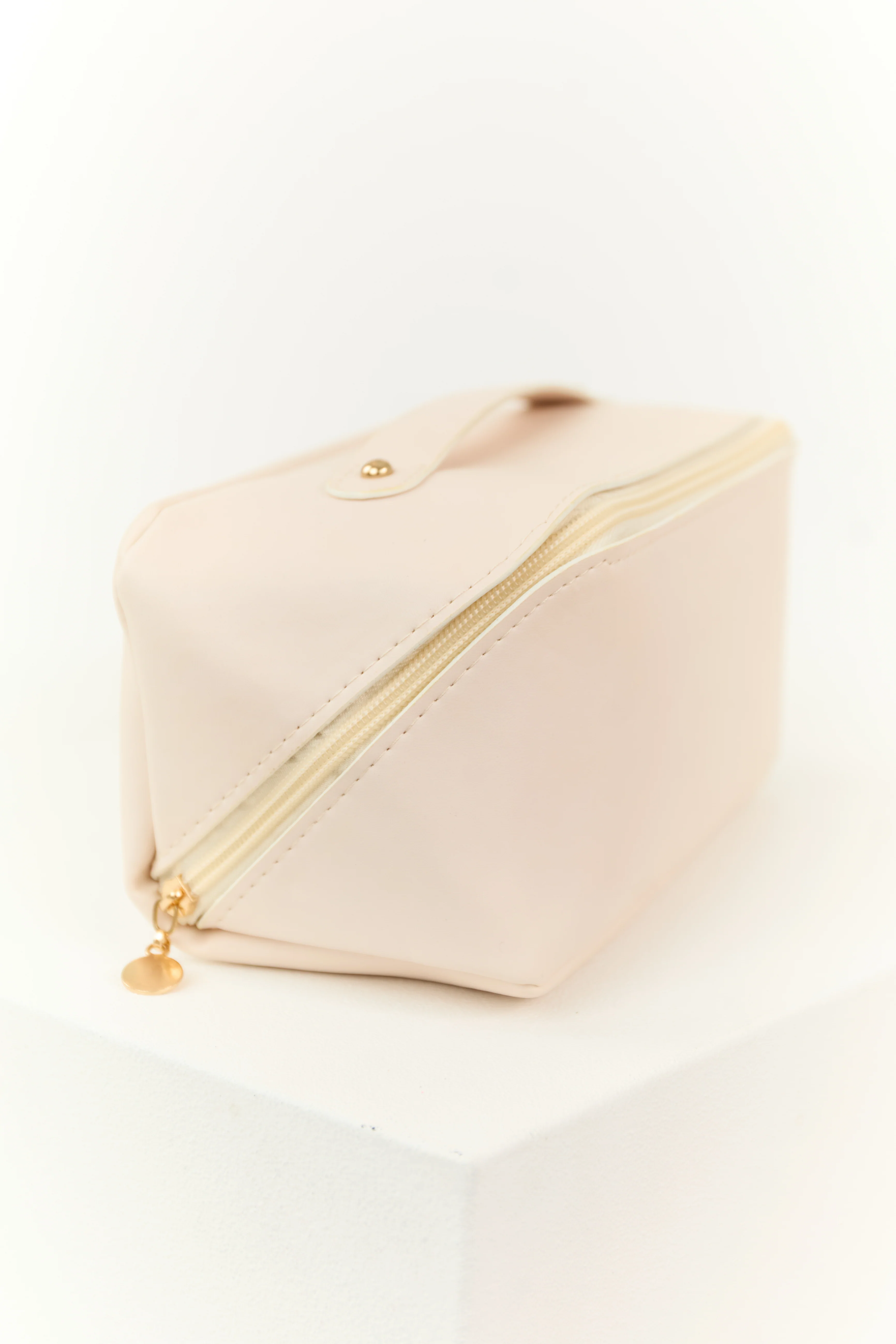 Pastel Blush Faux Leather Makeup Bag - LD SALE