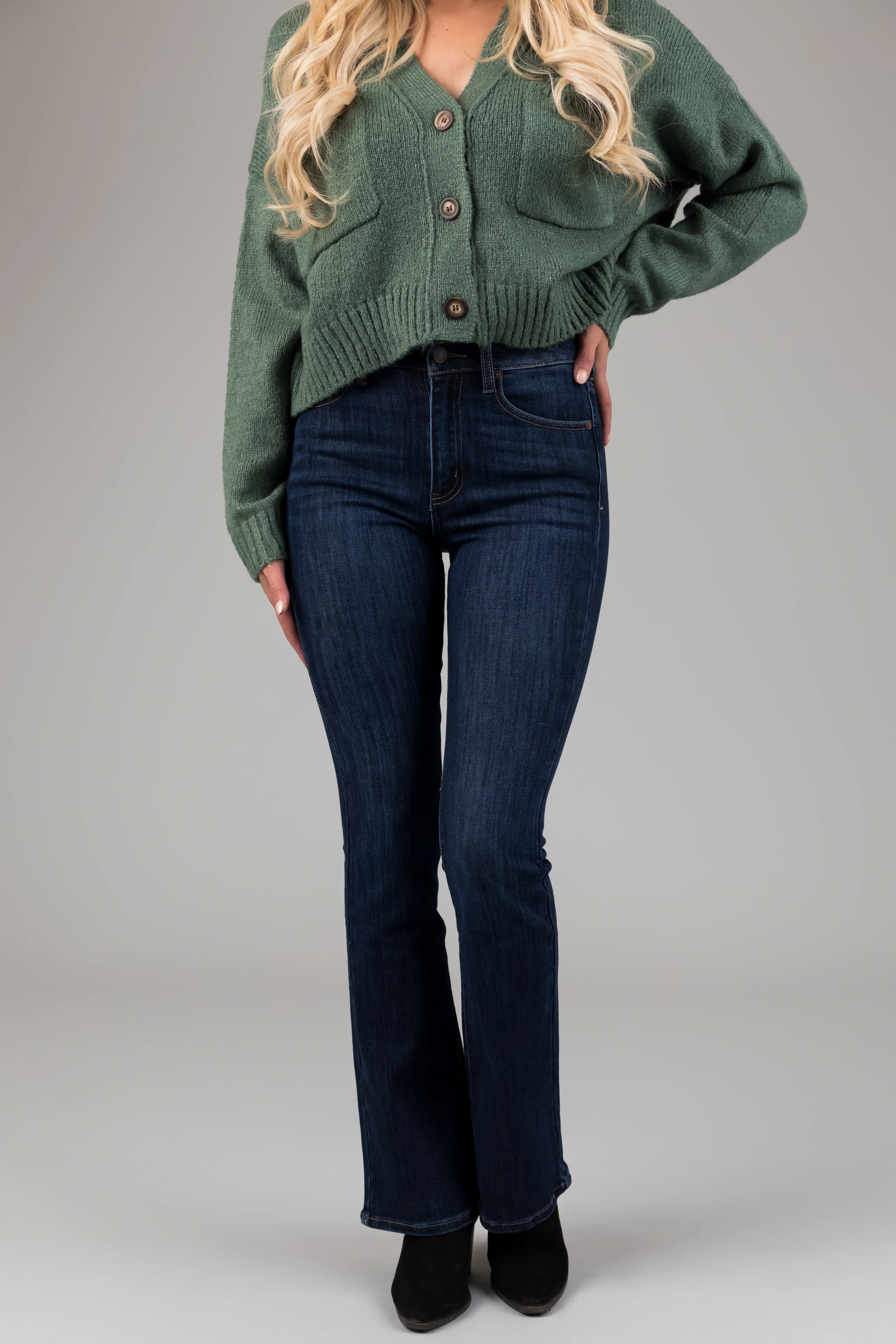 KanCan Super Dark High Rise Bootcut Jeans - LD SALE