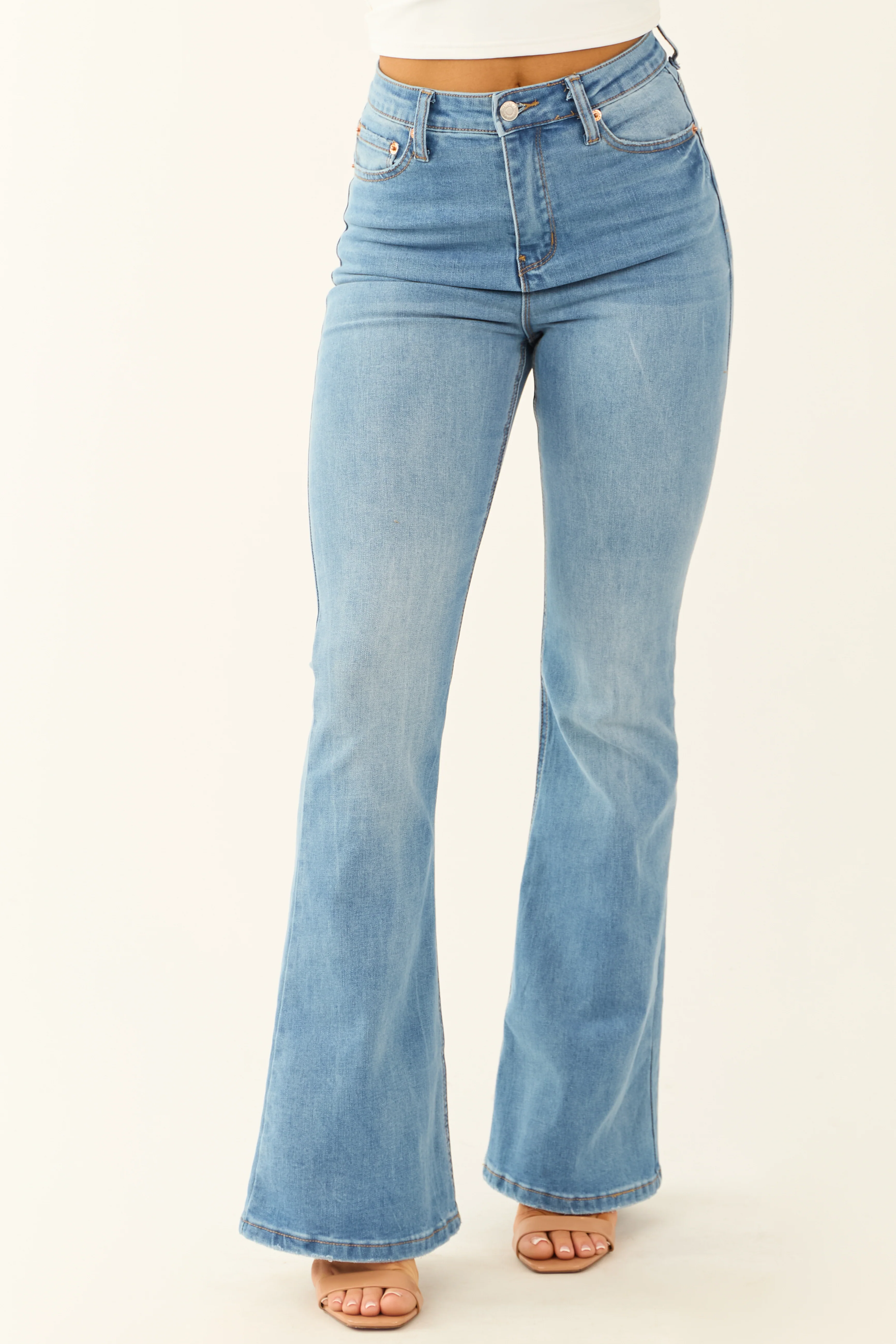 Signature 8 Medium Wash Flare High Waist Jeans - LD SALE