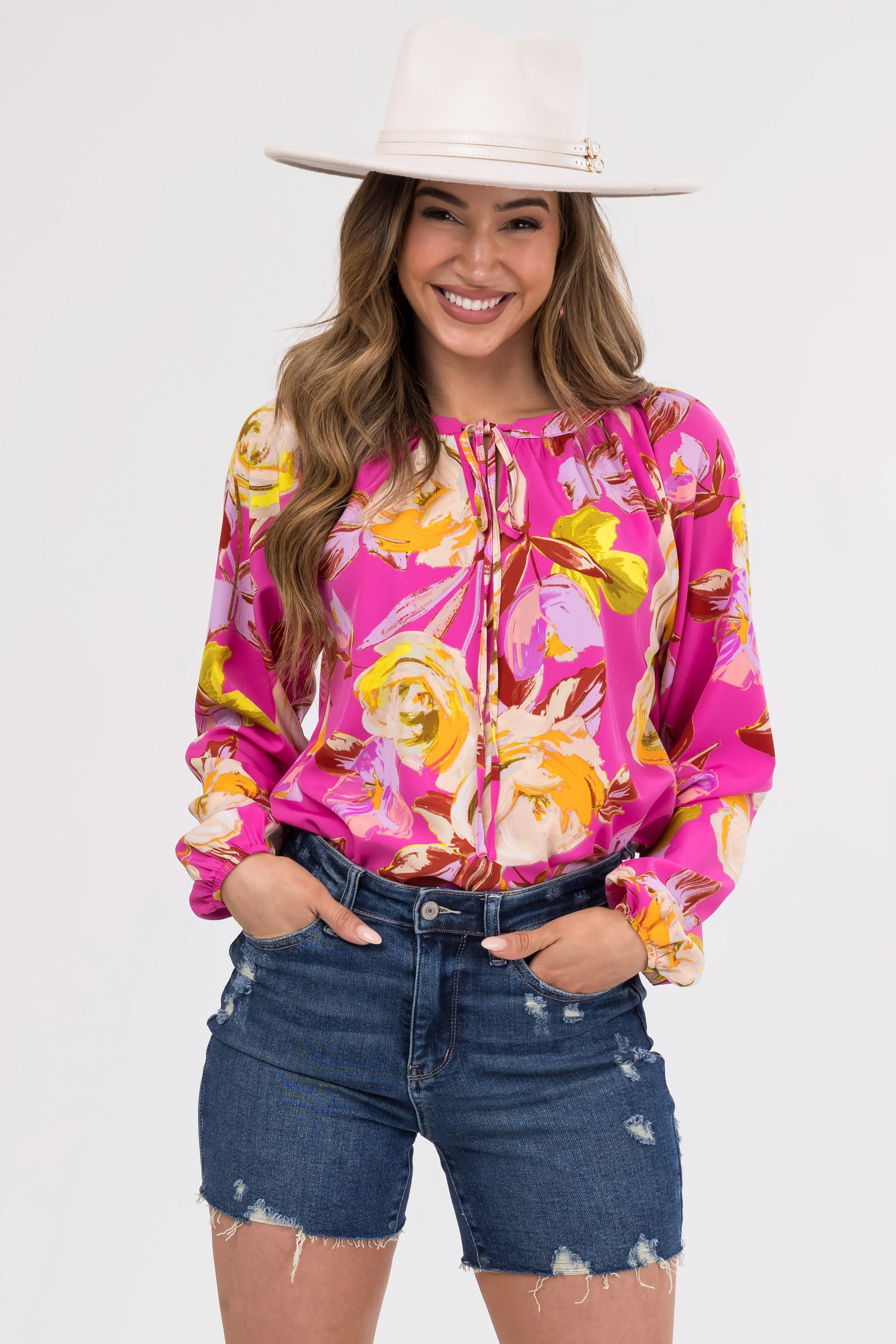 Mulberry Large Floral Print Blouse - LD SALE