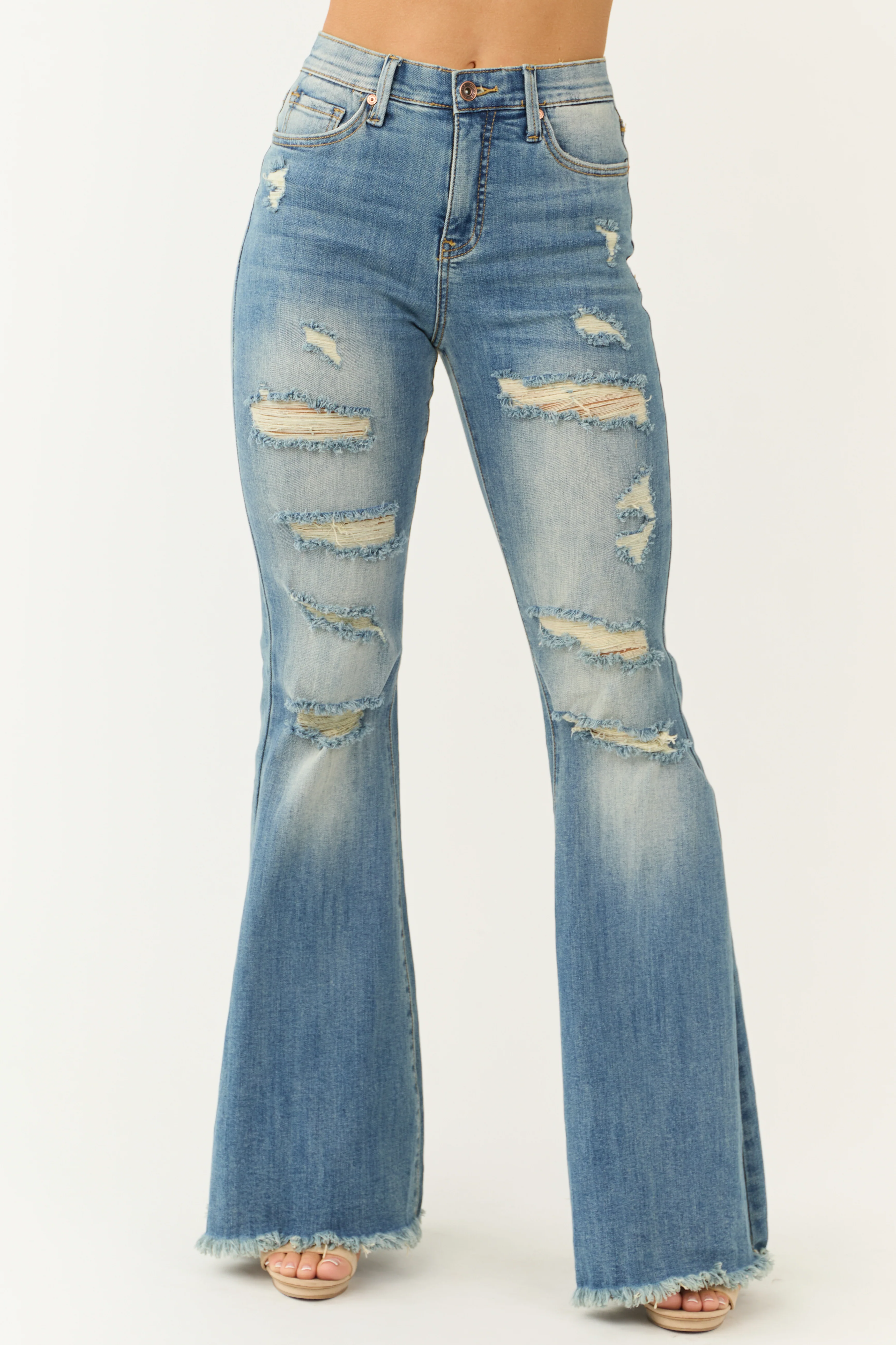 Special A Medium Wash Tummy Control Flare Jeans - LD SALE