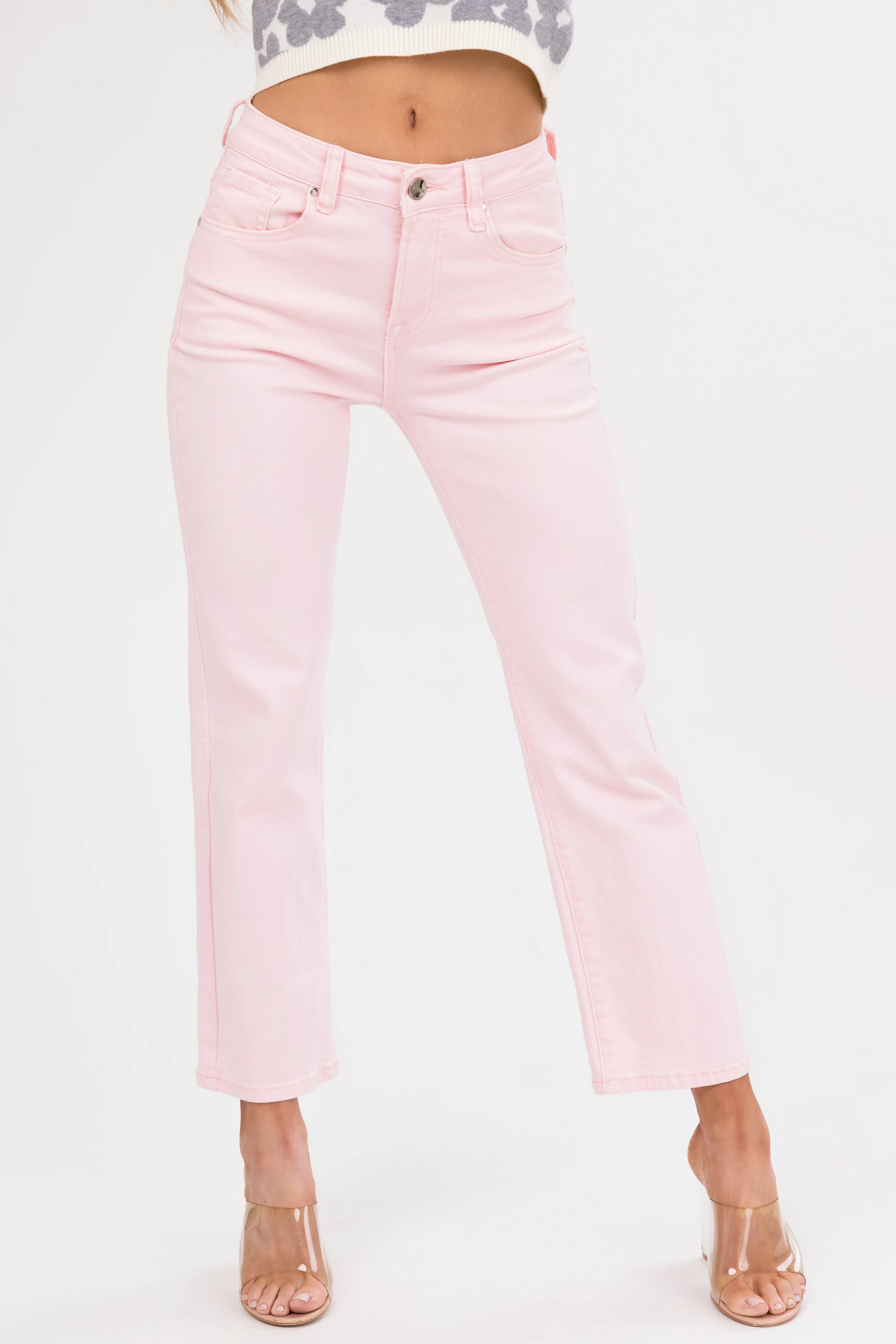 Risen Cherry Blossom Straight Leg Ankle Jeans - LD SALE