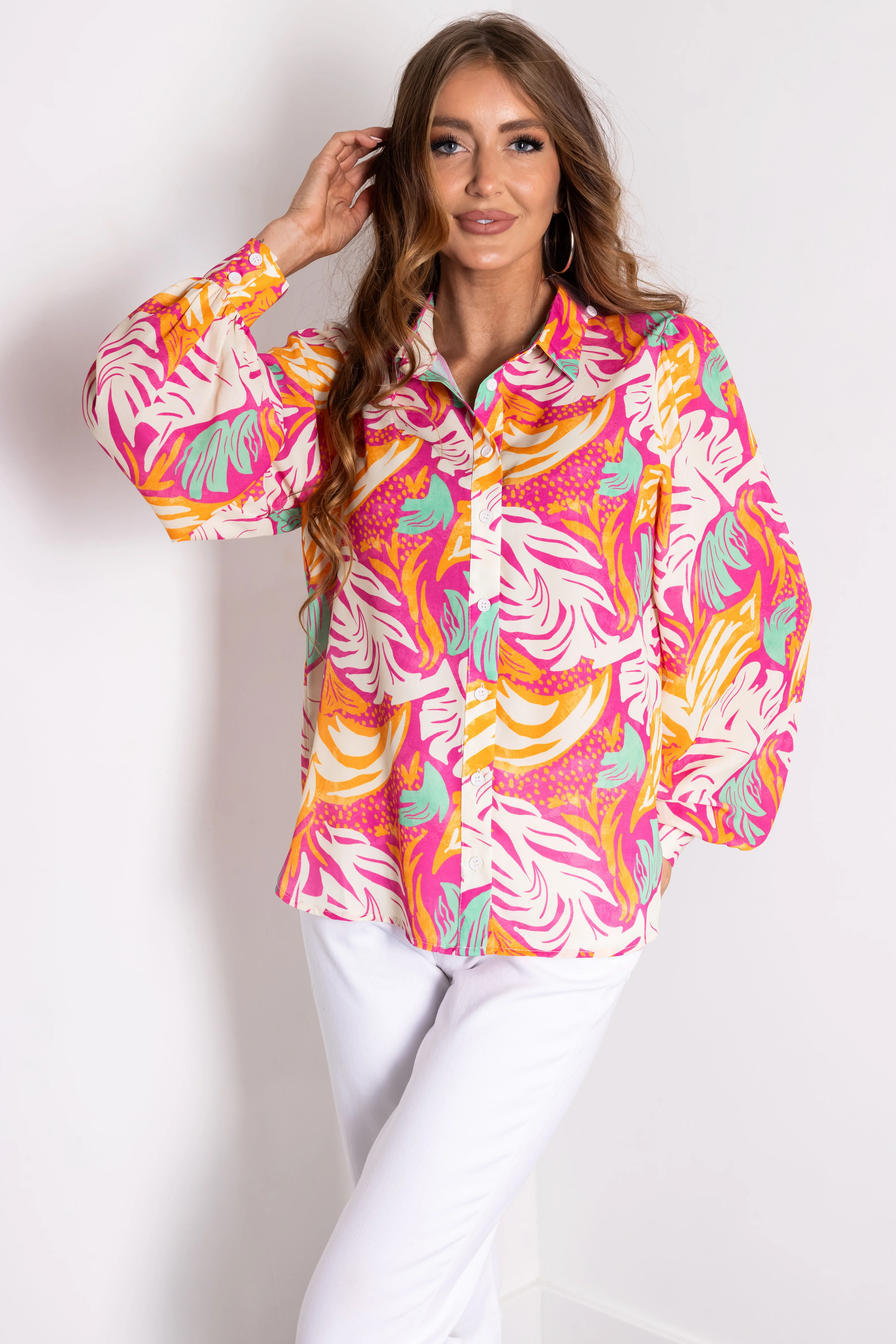 Flying Tomato Magenta Button Down Top - LD SALE