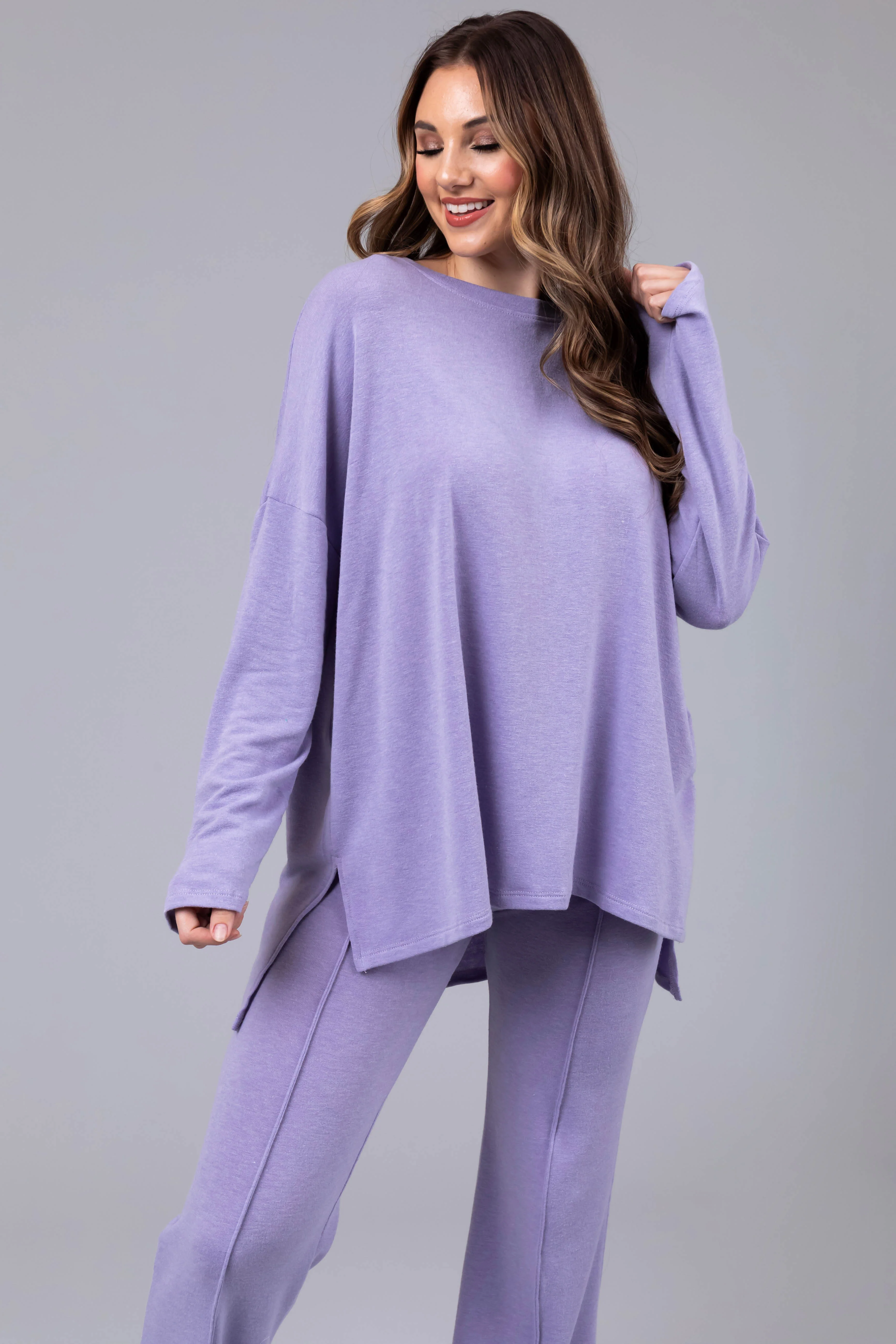 Periwinkle Soft Loungewear Top and Pants Set - LD SALE