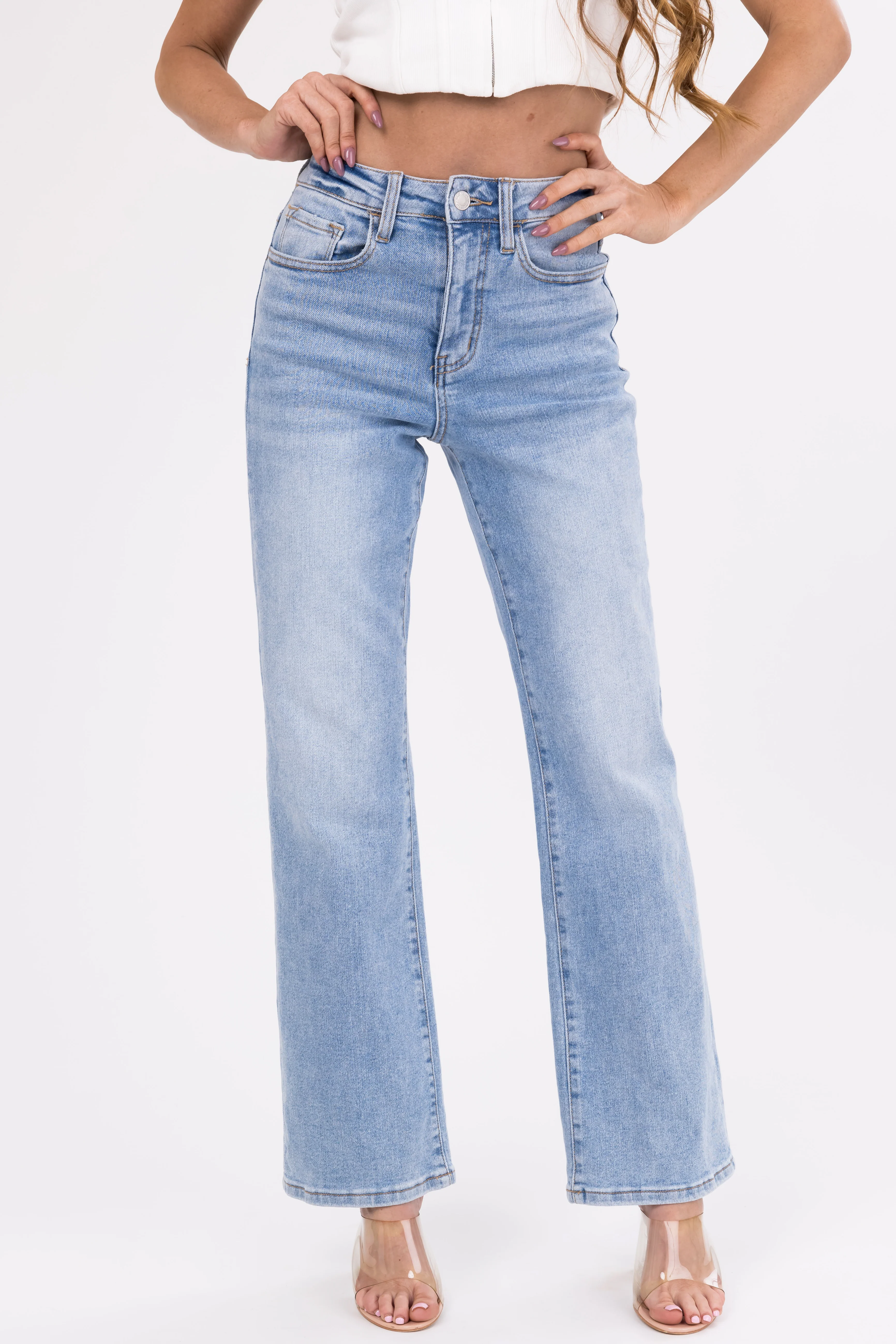Vervet Light Wash Vintage High Rise Flare Jeans - LD SALE