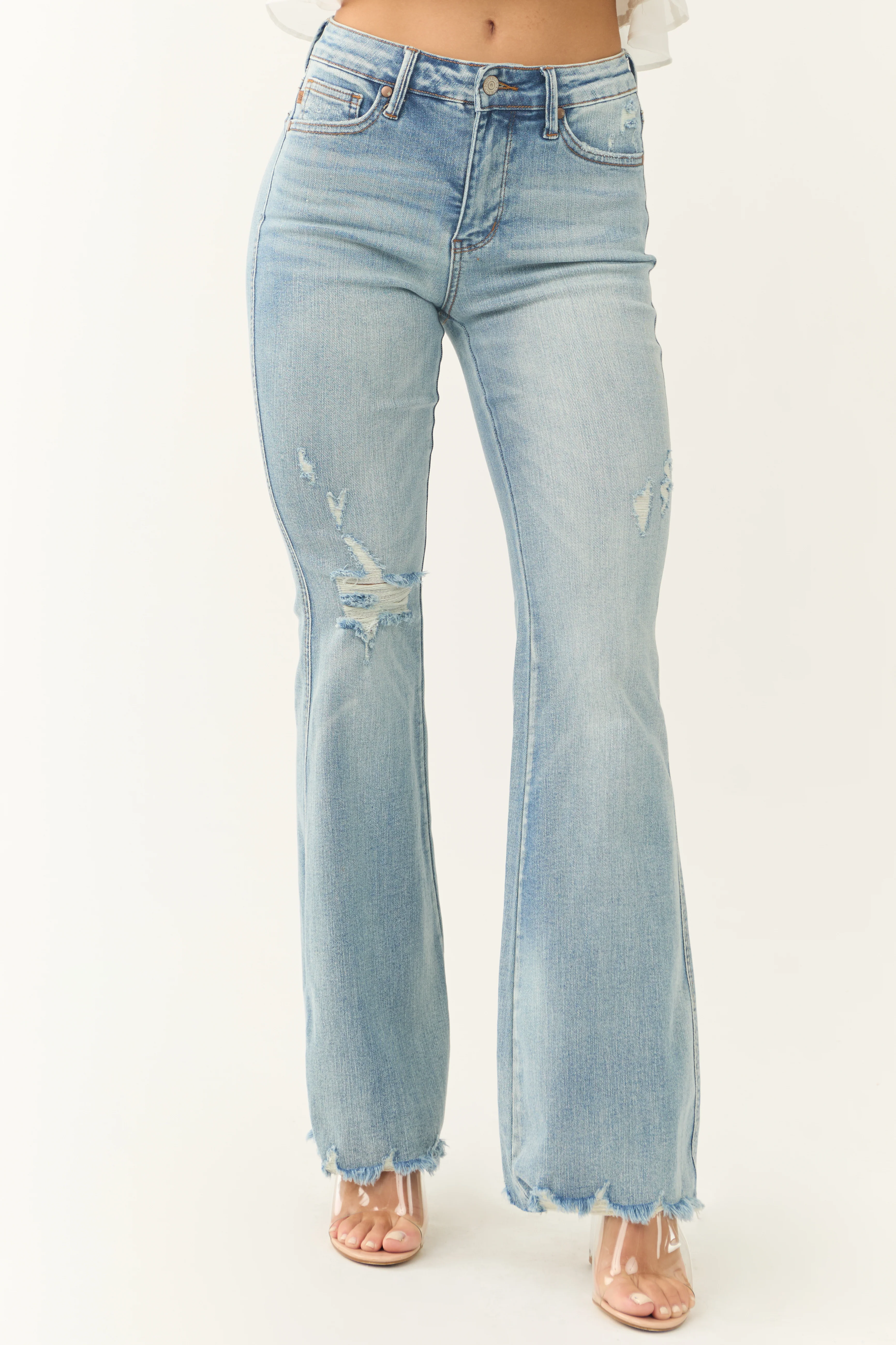 Judy Blue Tummy Control Medium Wash Flare Jeans - LD SALE